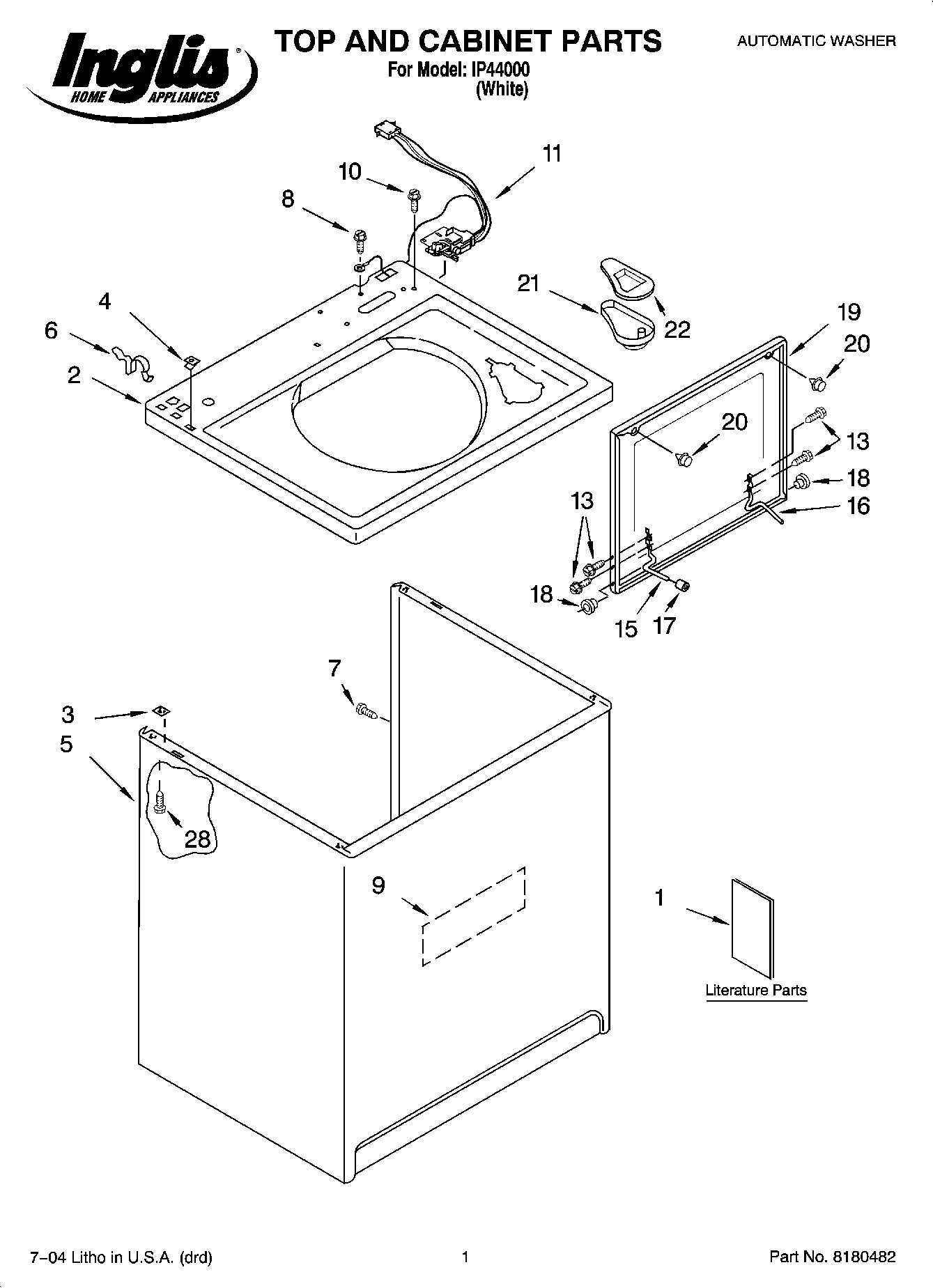 01 - TOP AND CABINET PARTS