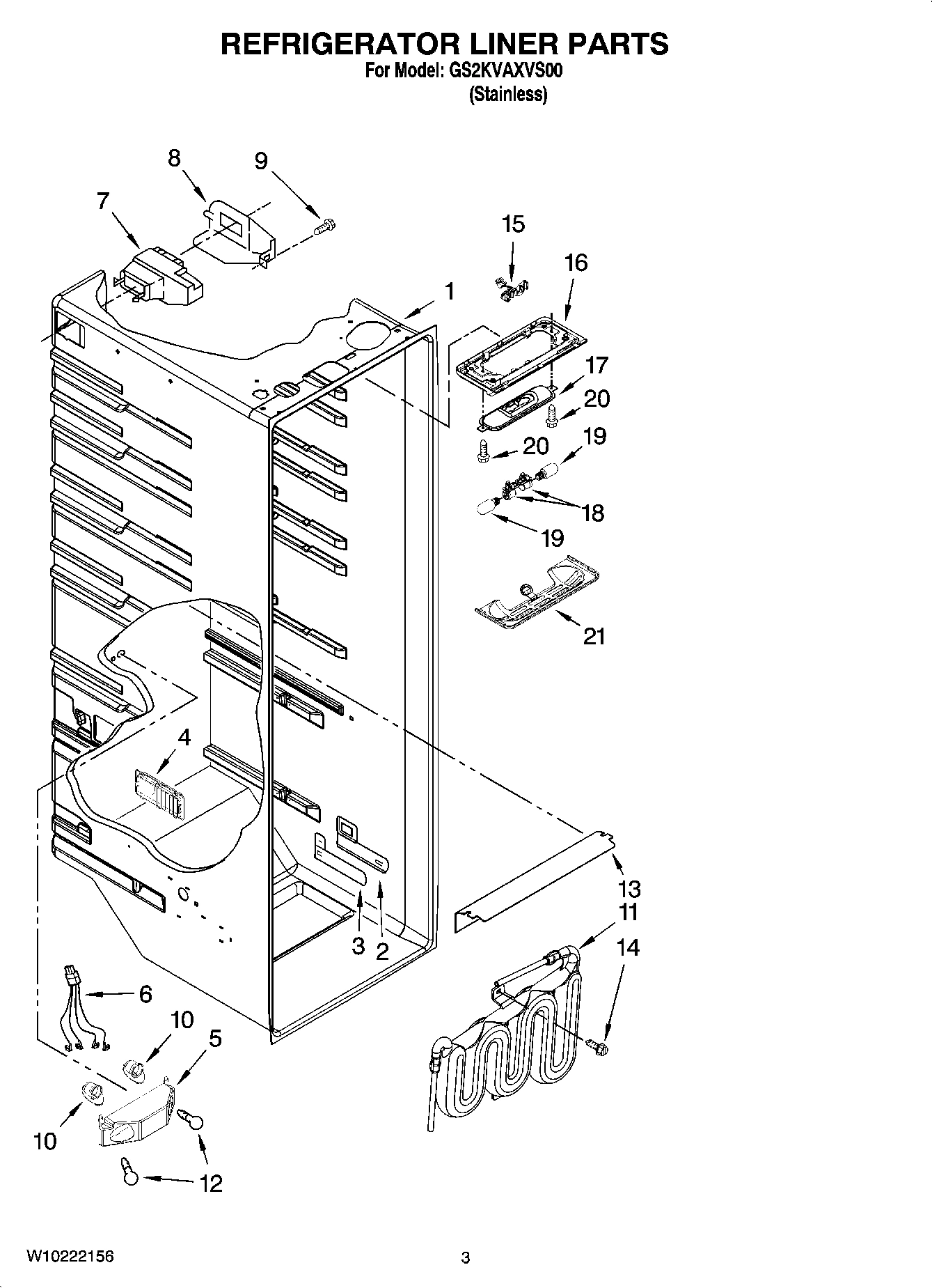 02 - REFRIGERATOR LINER PARTS