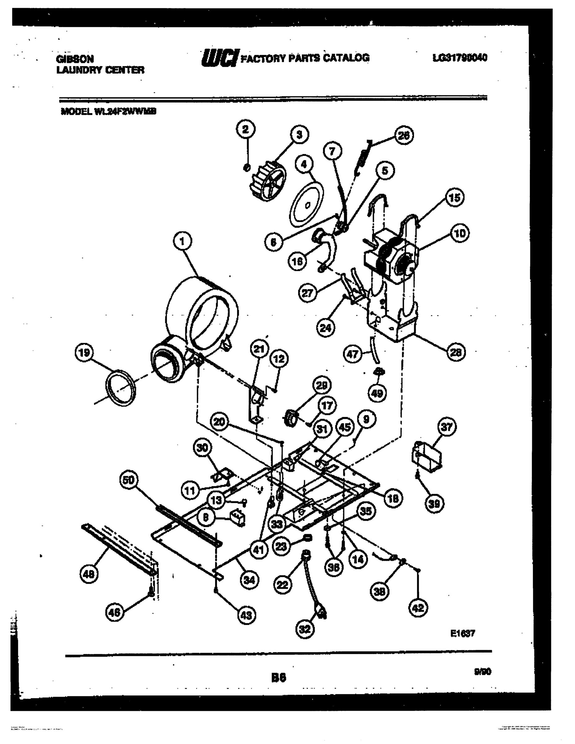04 - BLOWER, IDLER ARM CLUTCH AND MOTOR
