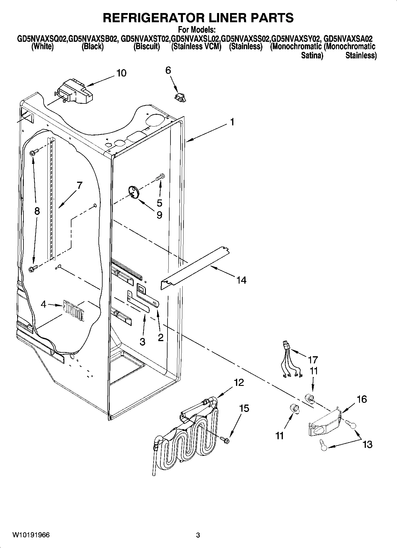 02 - REFRIGERATOR LINER PARTS