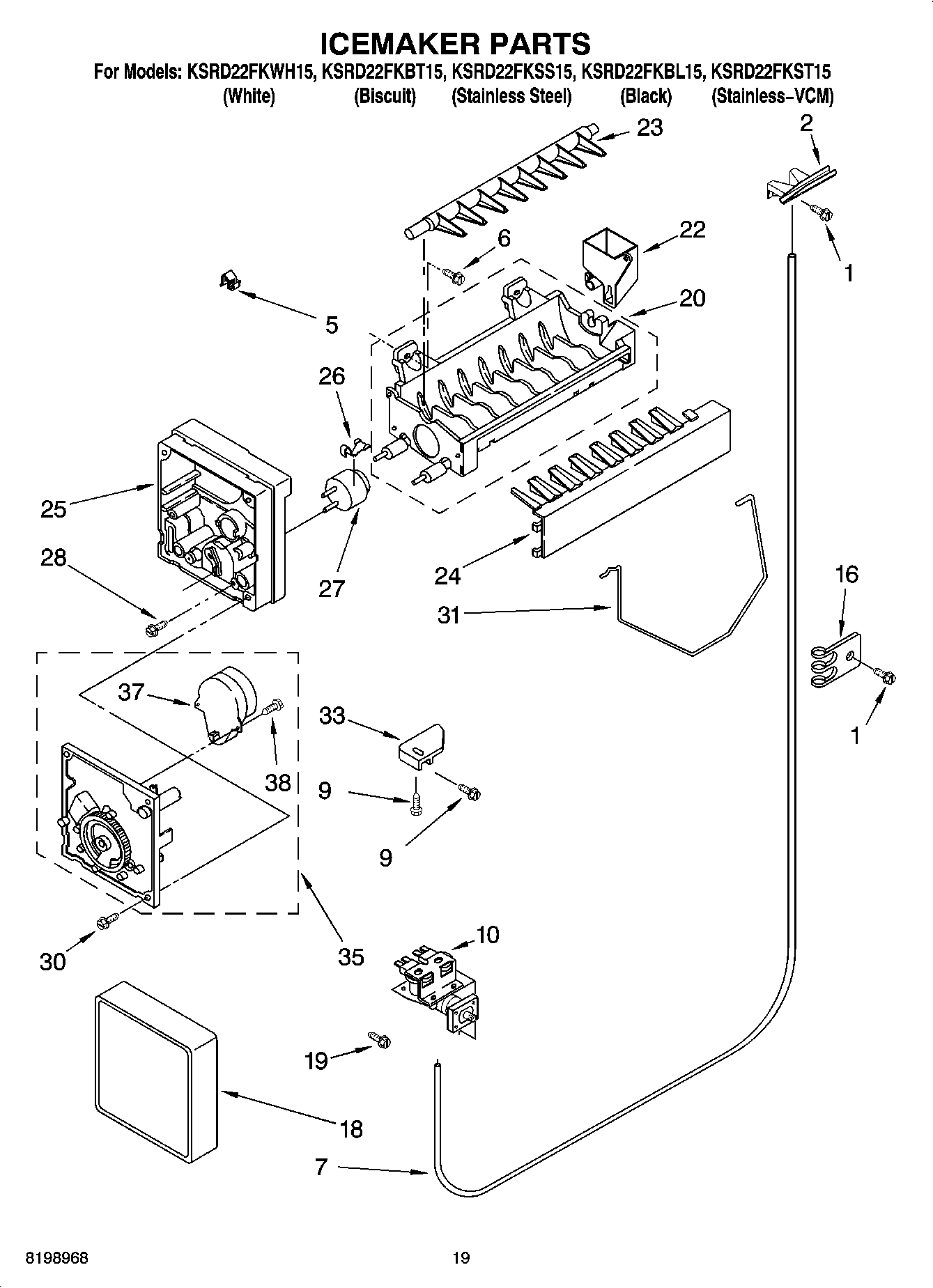 12 - ICEMAKER PARTS, OPTIONAL PARTS