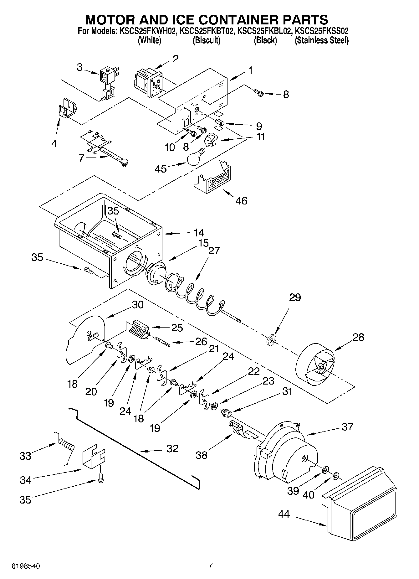 05 - MOTOR AND ICE CONTAINER PARTS