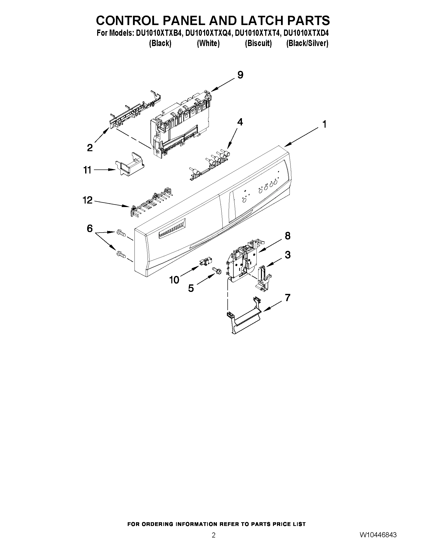 02 - CONTROL PANEL AND LATCH PARTS