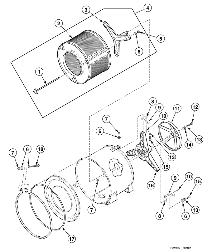 Inner Basket, Trunnion, Bearing Housing And Pulley
