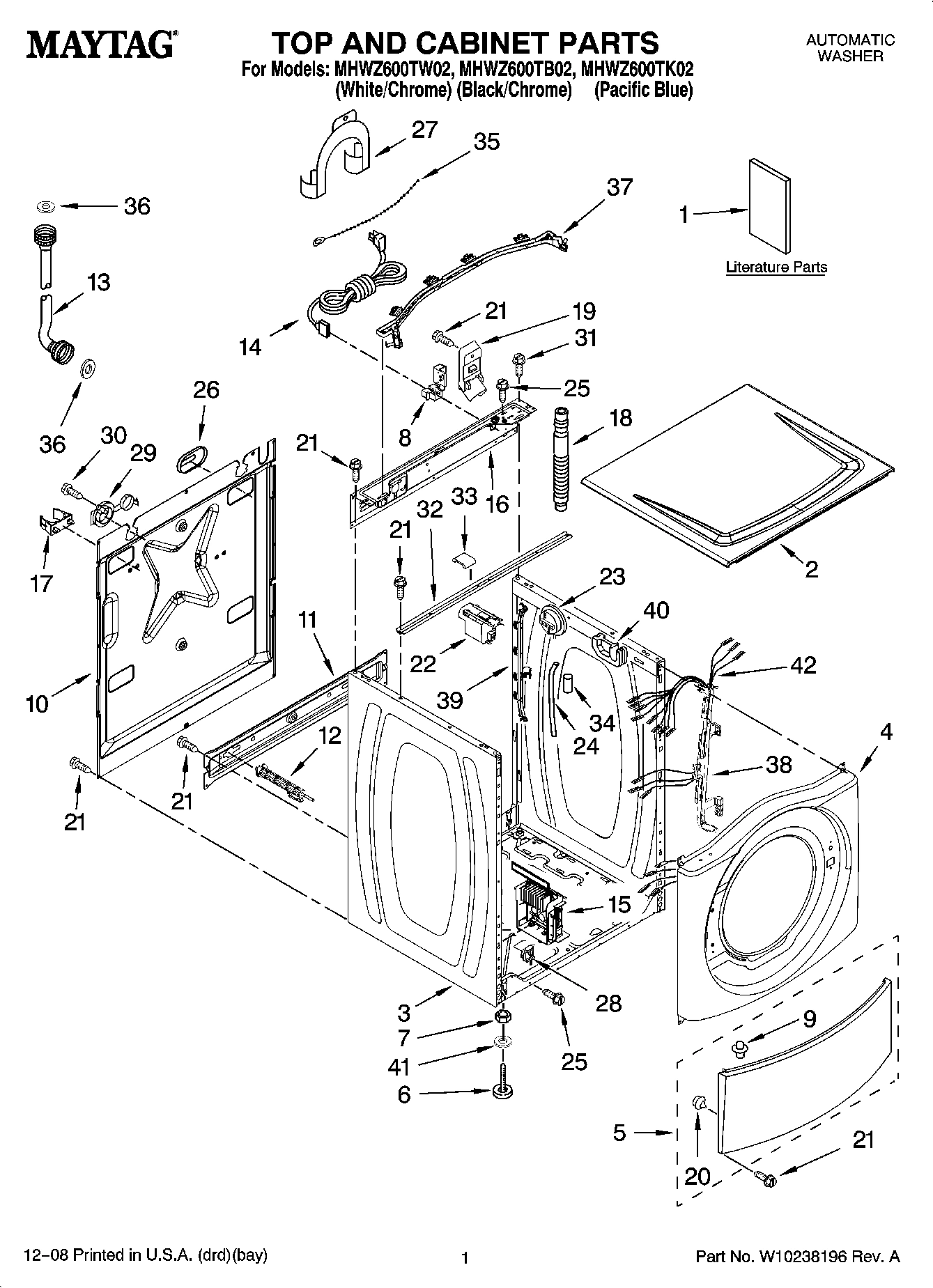 01 - TOP AND CABINET PARTS