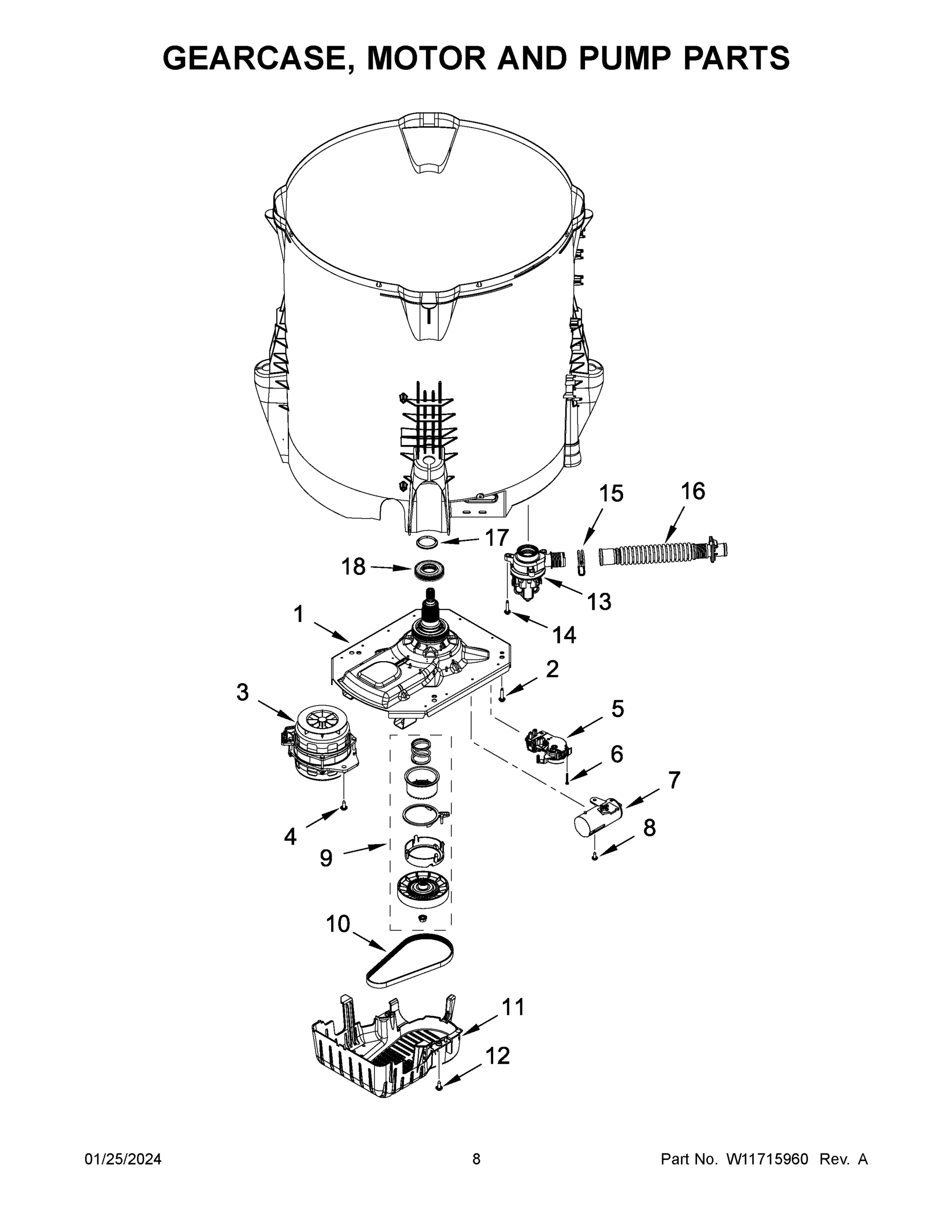 05 - GEARCASE, MOTOR AND PUMP PARTS