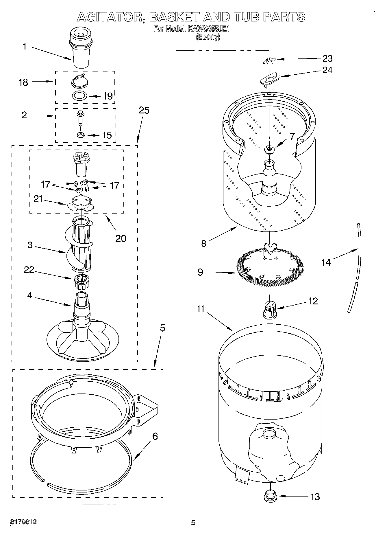 03 - AGITATOR, BASKET AND TUB