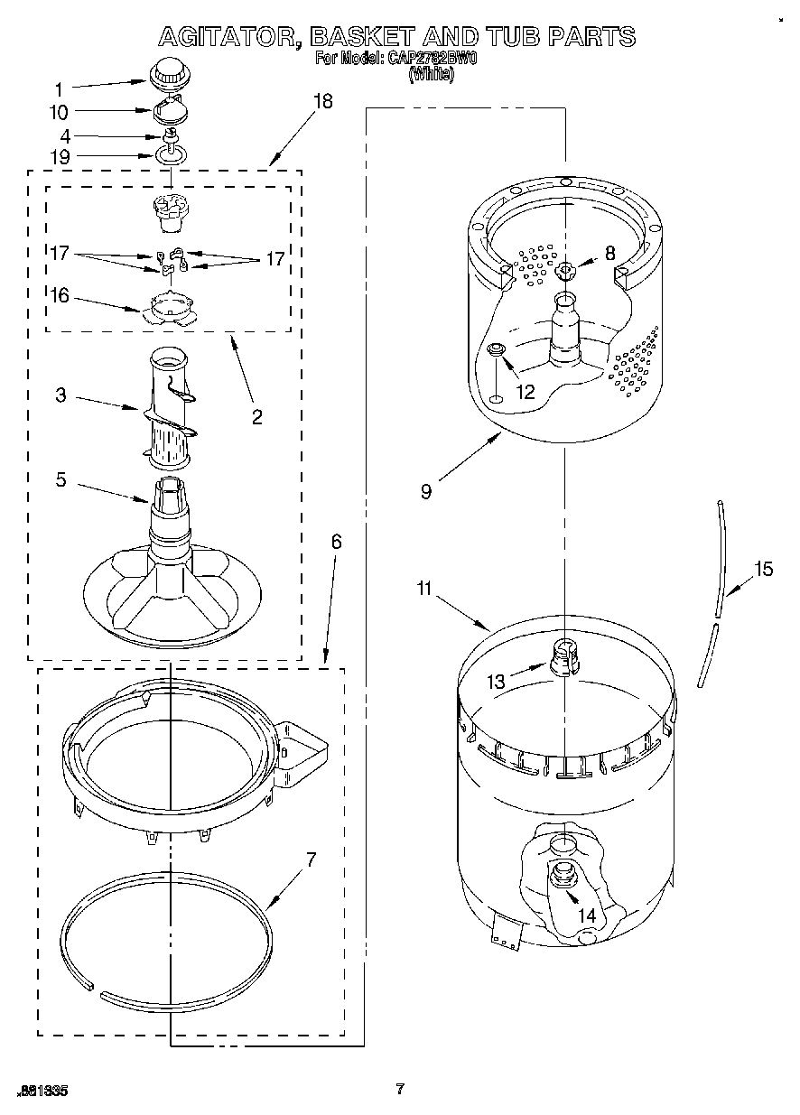 05 - AGITATOR, BASKET AND TUB