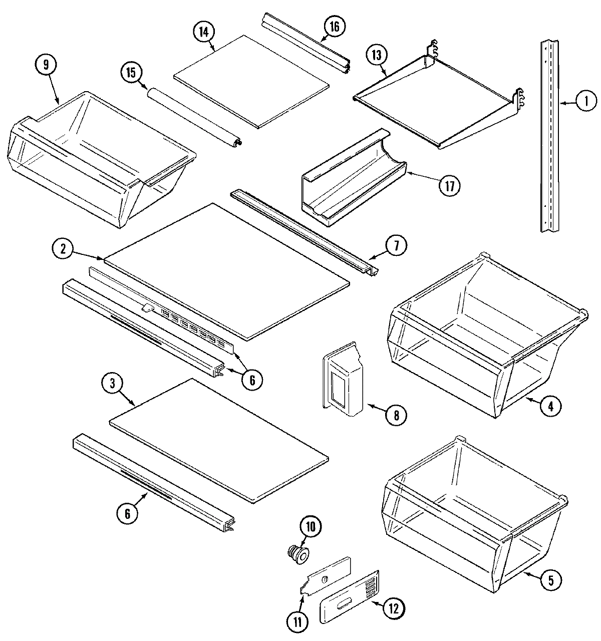 11 - SHELVES & ACCESSORIES (BISQUE)