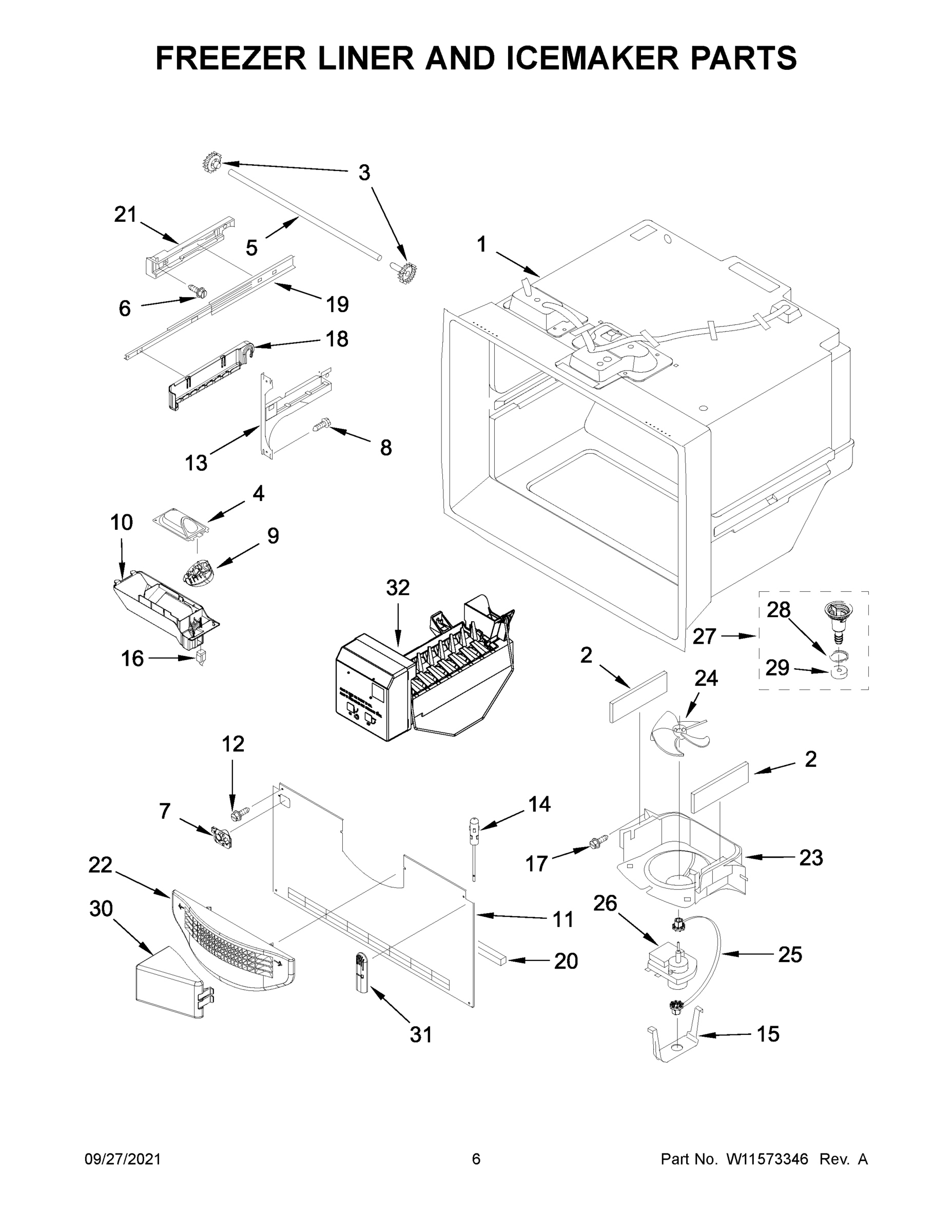 04 - FREEZER LINER AND ICEMAKER PARTS