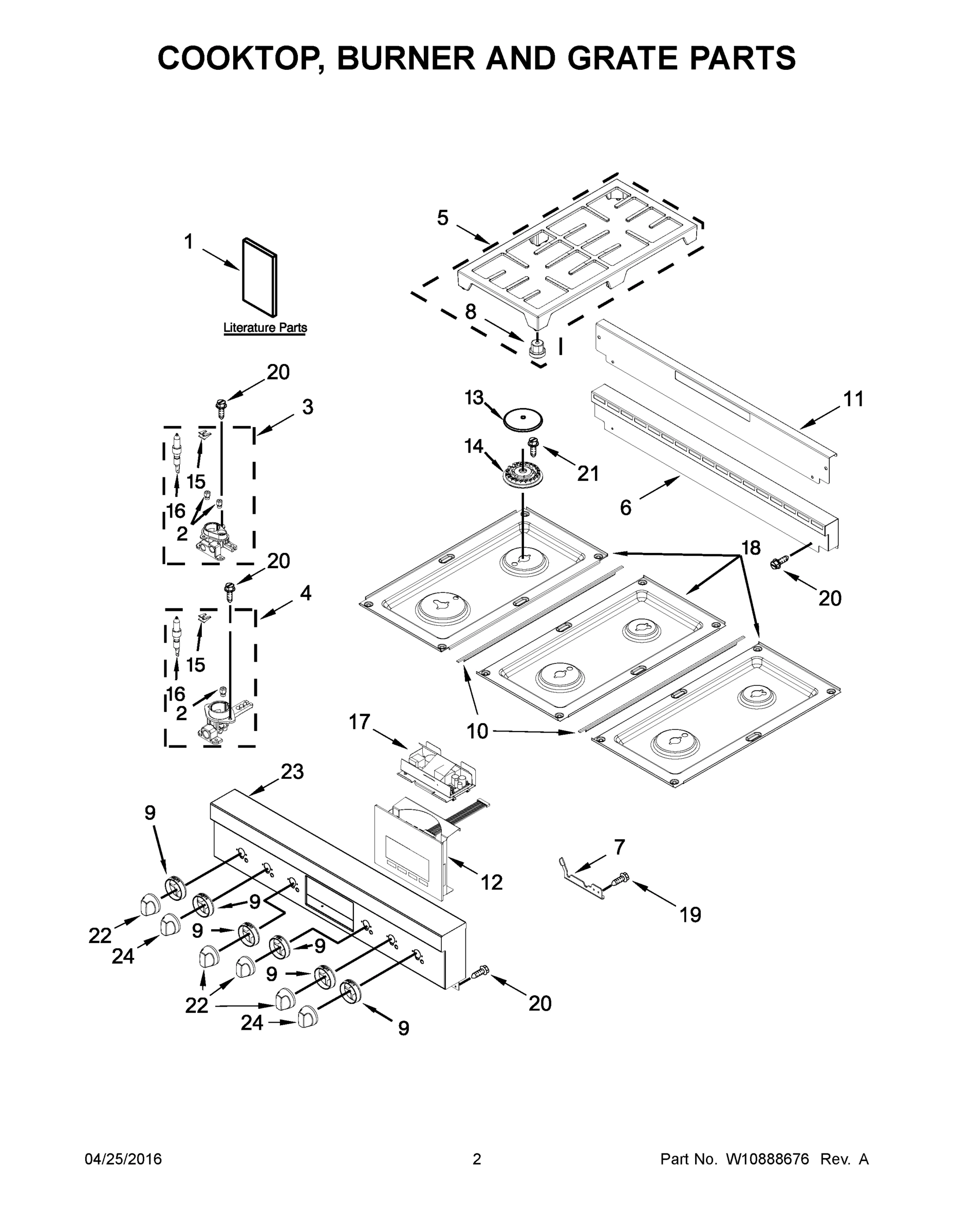 02 - COOKTOP, BURNER AND GRATE PARTS