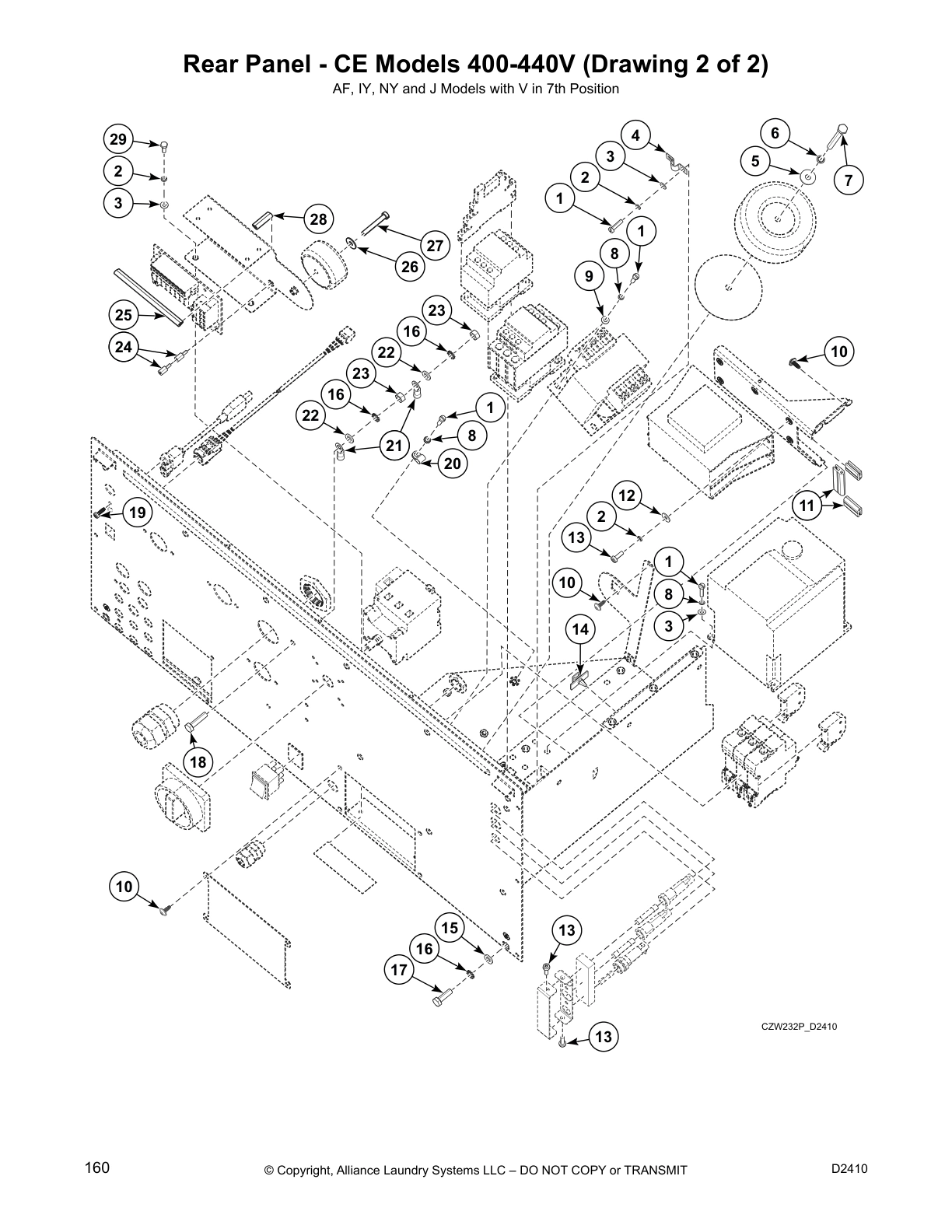 Rear Panel - CE Models 400-440V (Drawing 2 of 2)