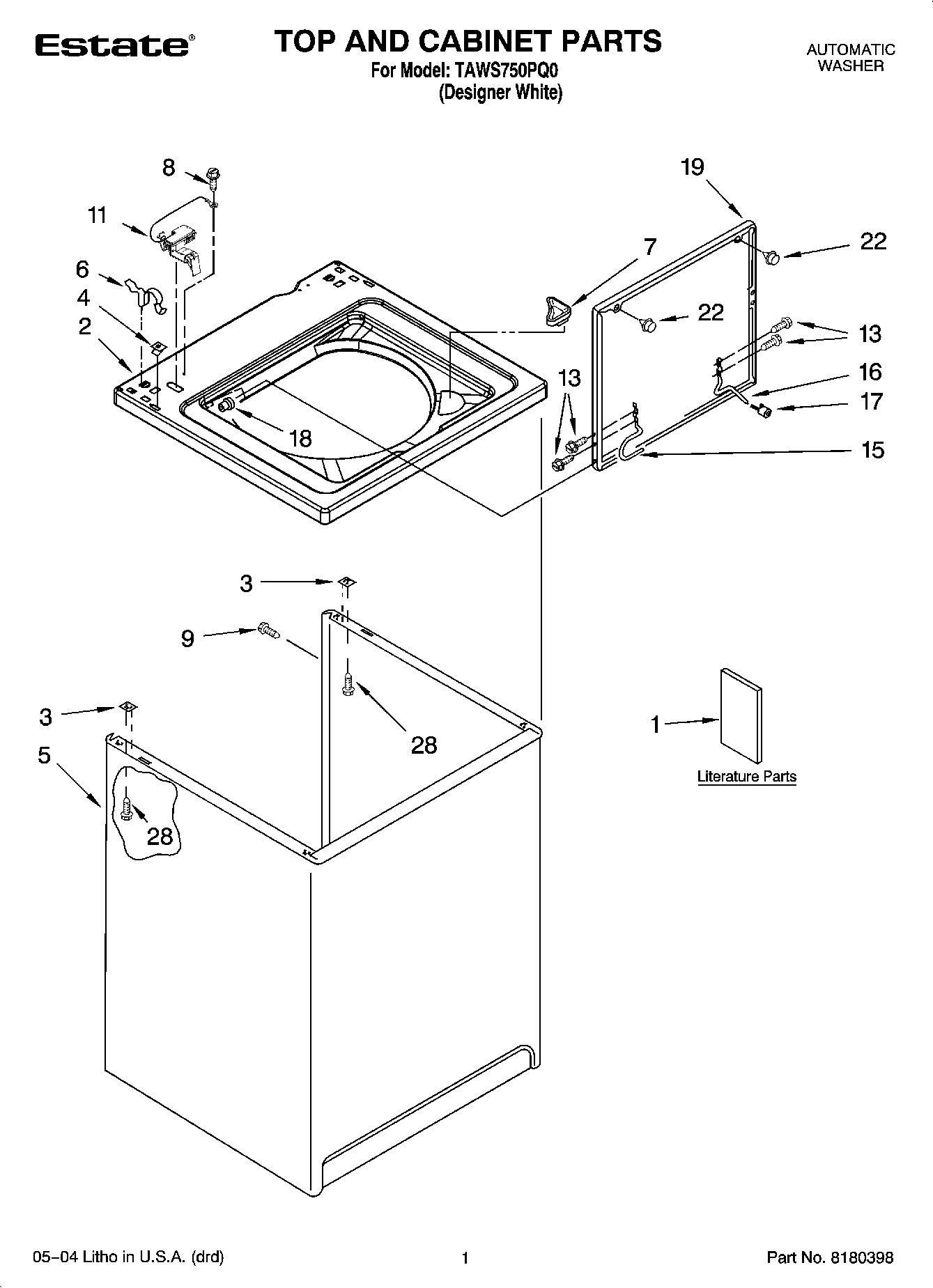 01 - TOP AND CABINET PARTS