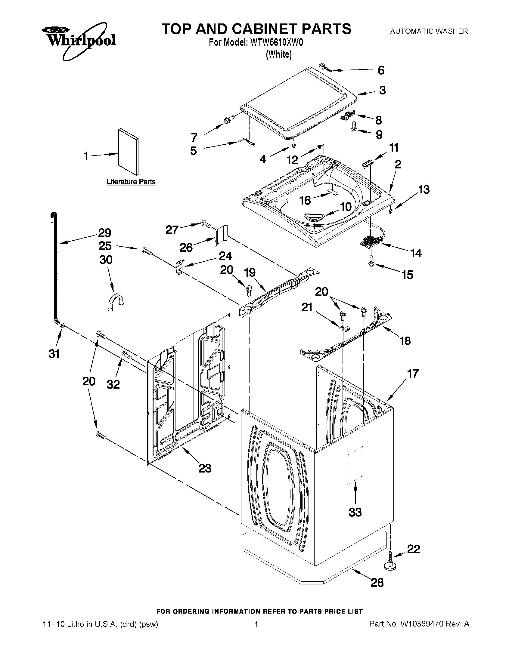01 - TOP AND CABINET PARTS
