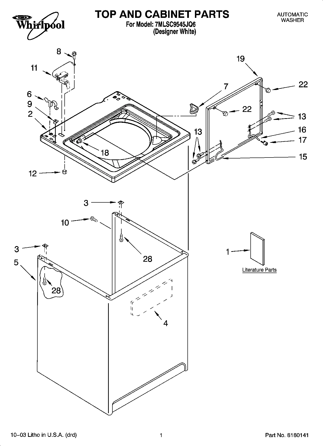 01 - TOP AND CABINET PARTS