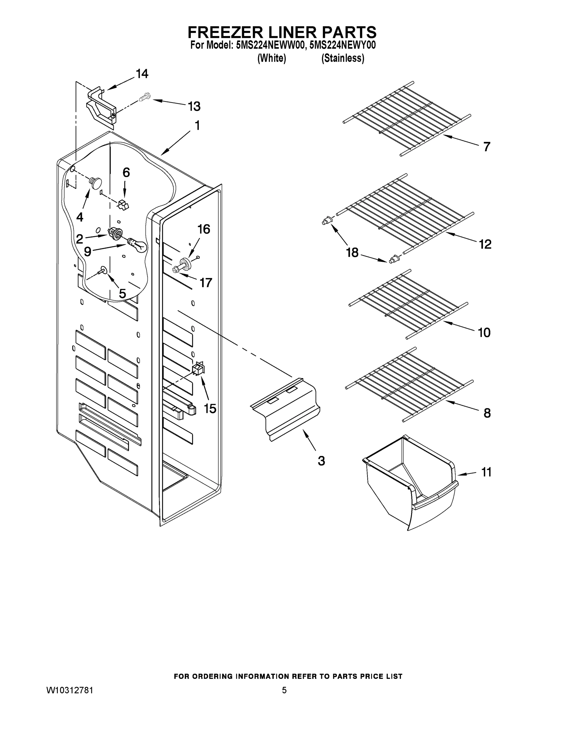 04 - FREEZER LINER PARTS