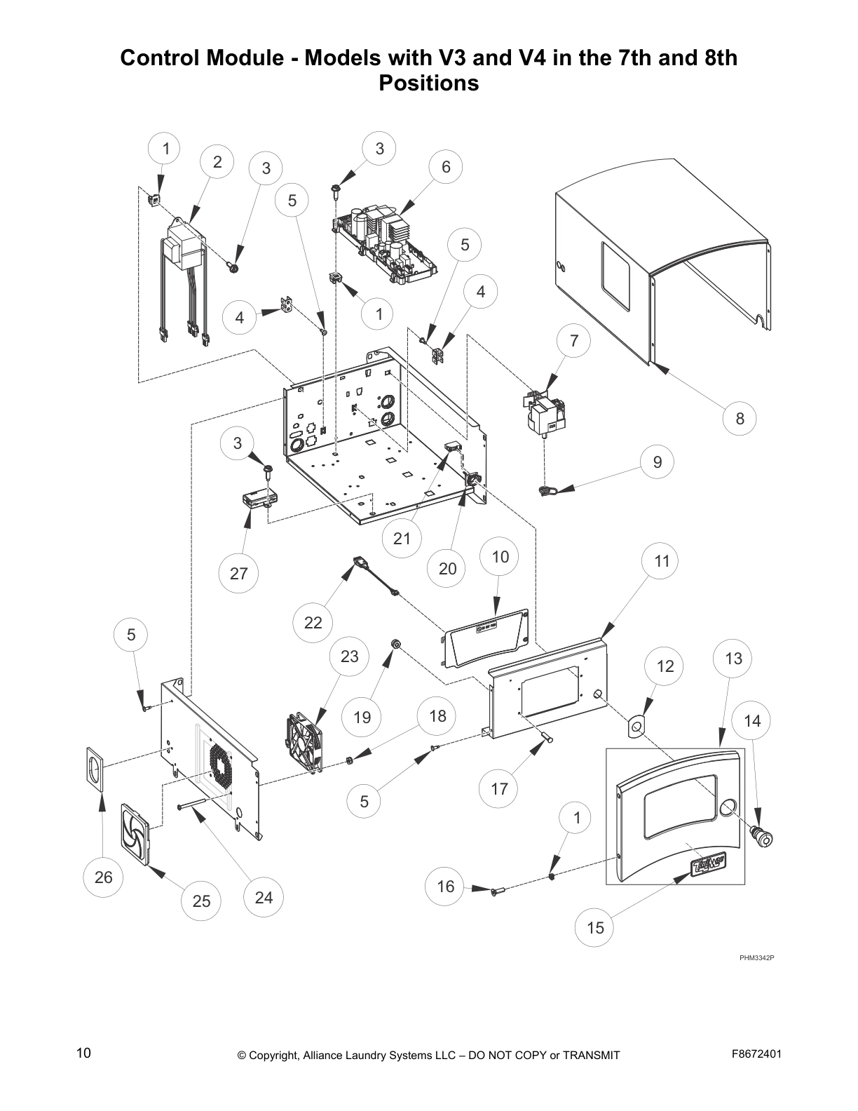 Control Module - Models with V3 and V4 in the 7th and 8th
Positions