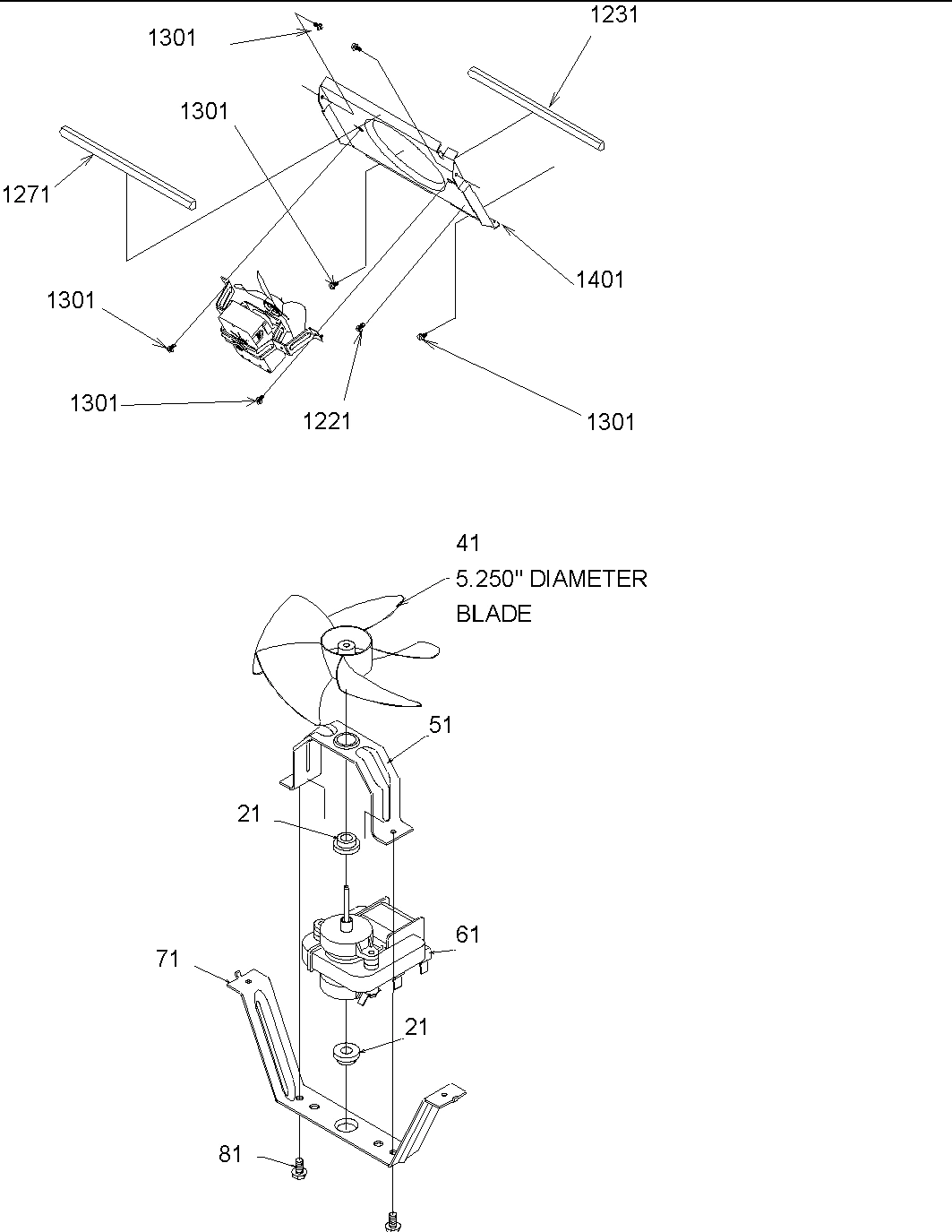 05 - Evaporator Fan Shroud & Motor Assy