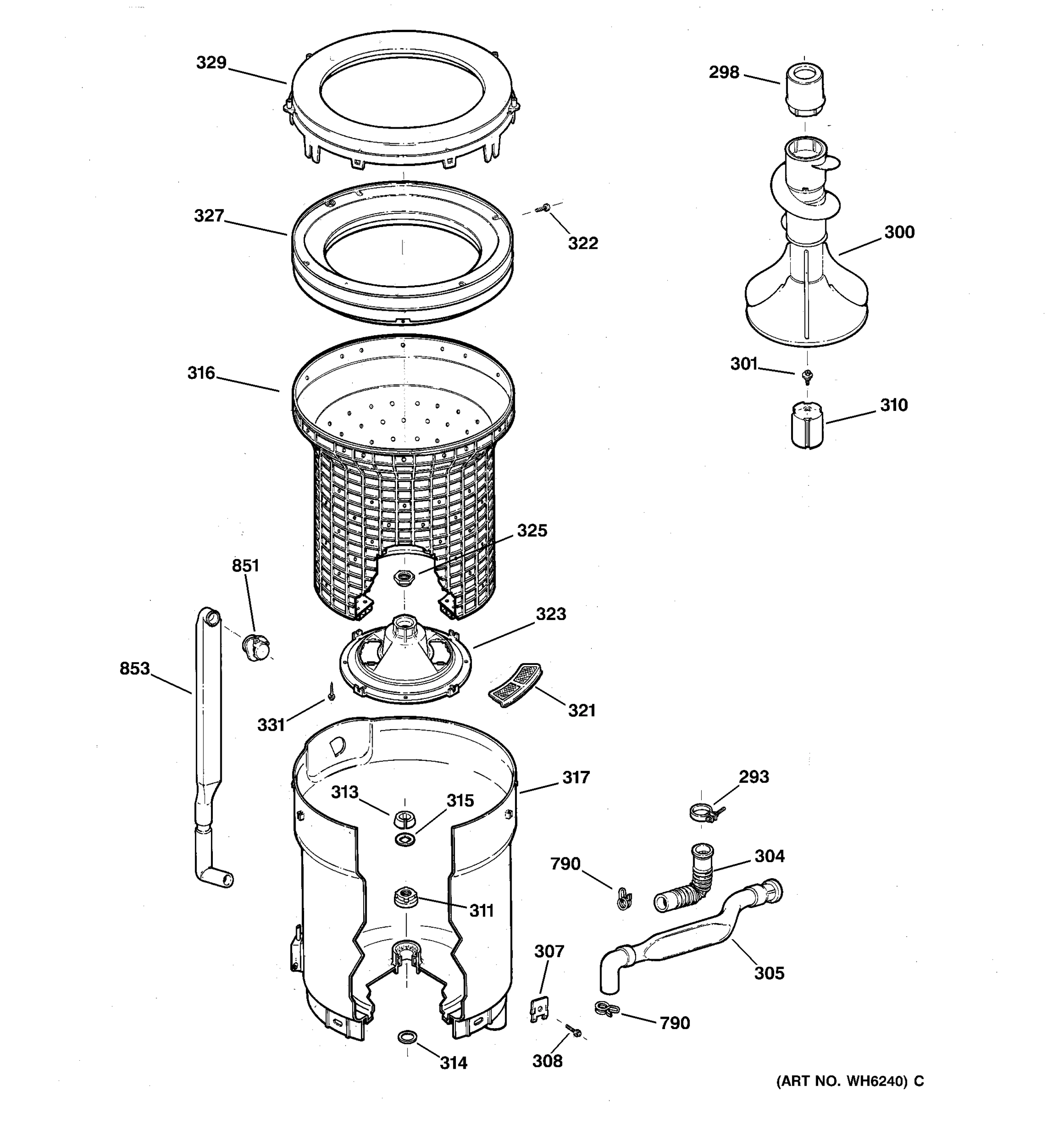 TUB, BASKET & AGITATOR