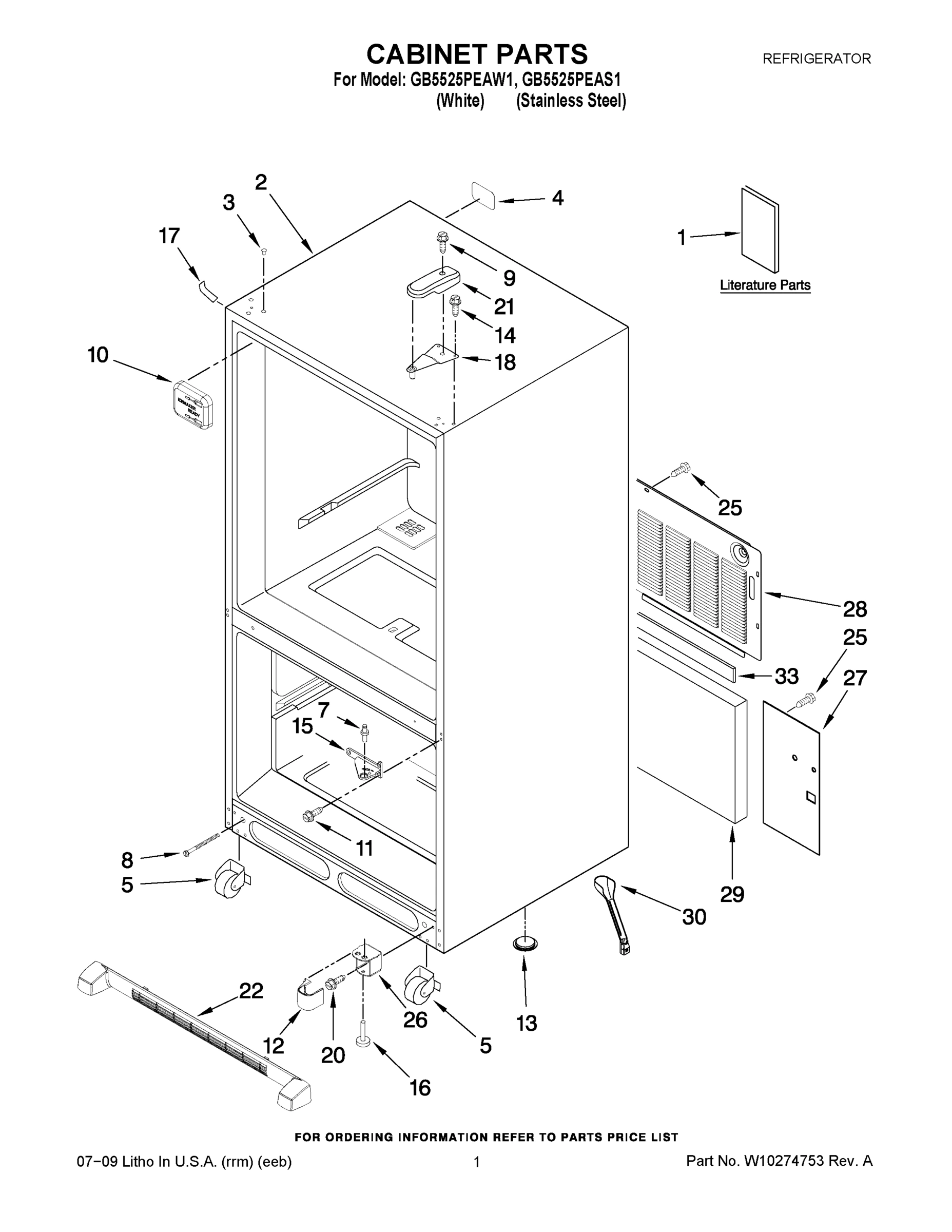 01 - CABINET PARTS