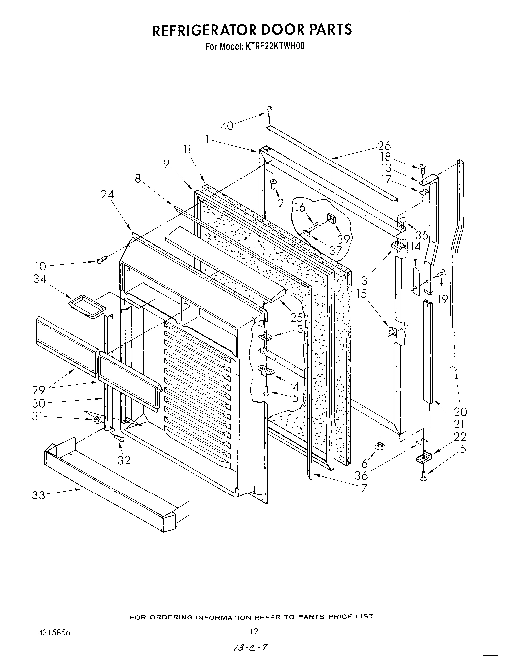 09 - REFRIGERATOR DOOR , NOT ILLUSTRATED