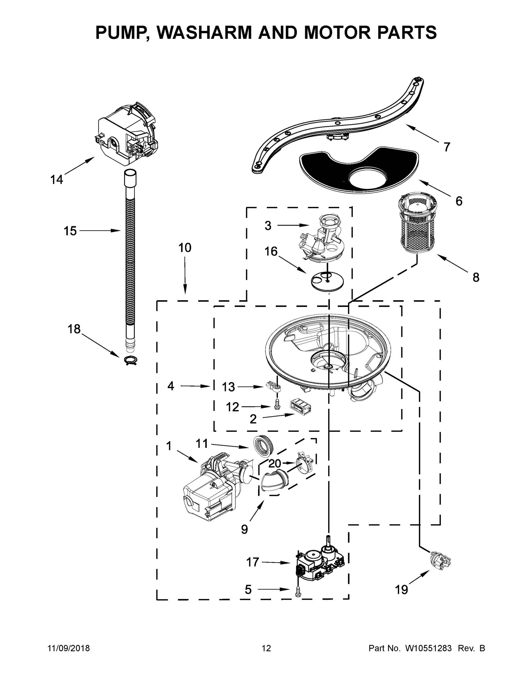 07 - PUMP, WASHARM AND MOTOR PARTS