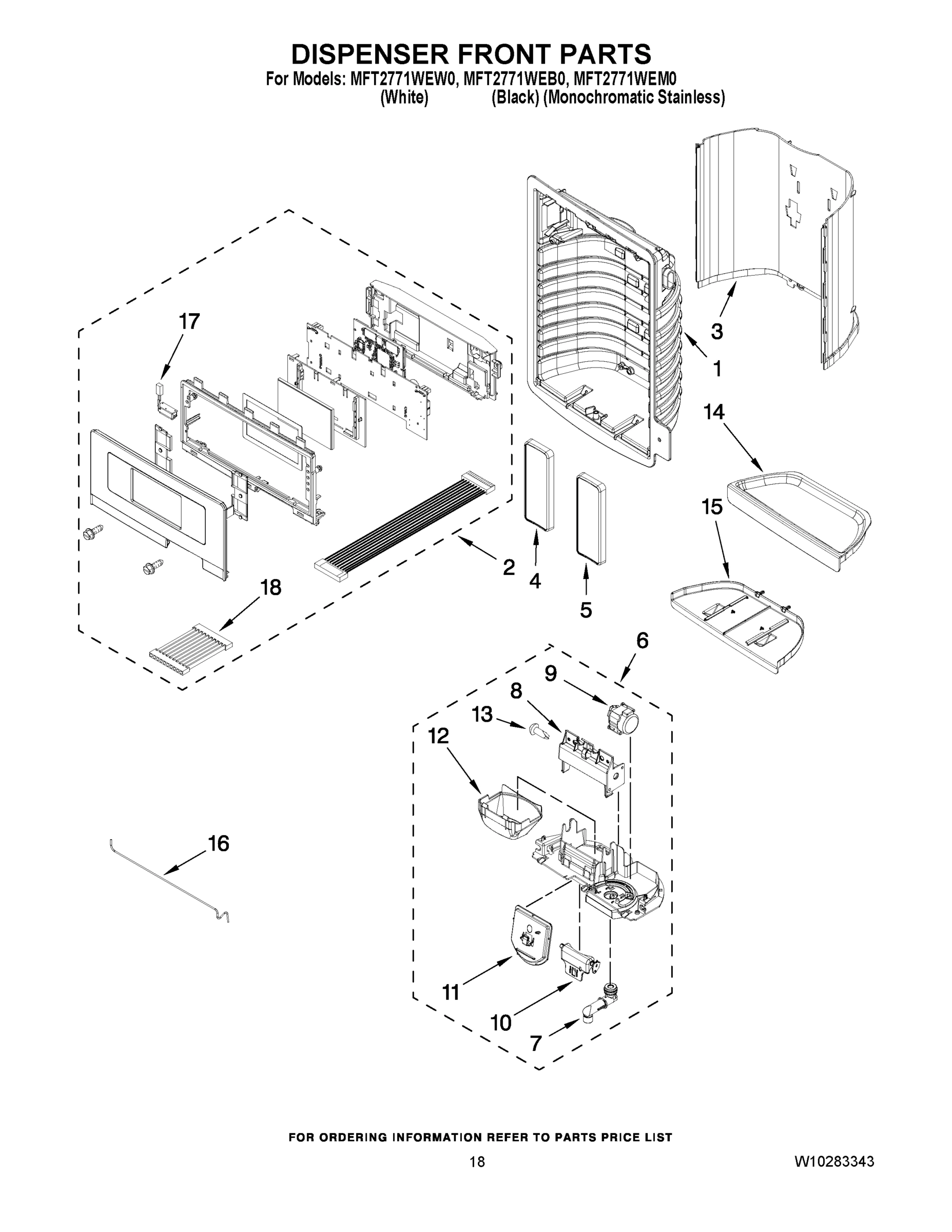 10 - DISPENSER FRONT PARTS