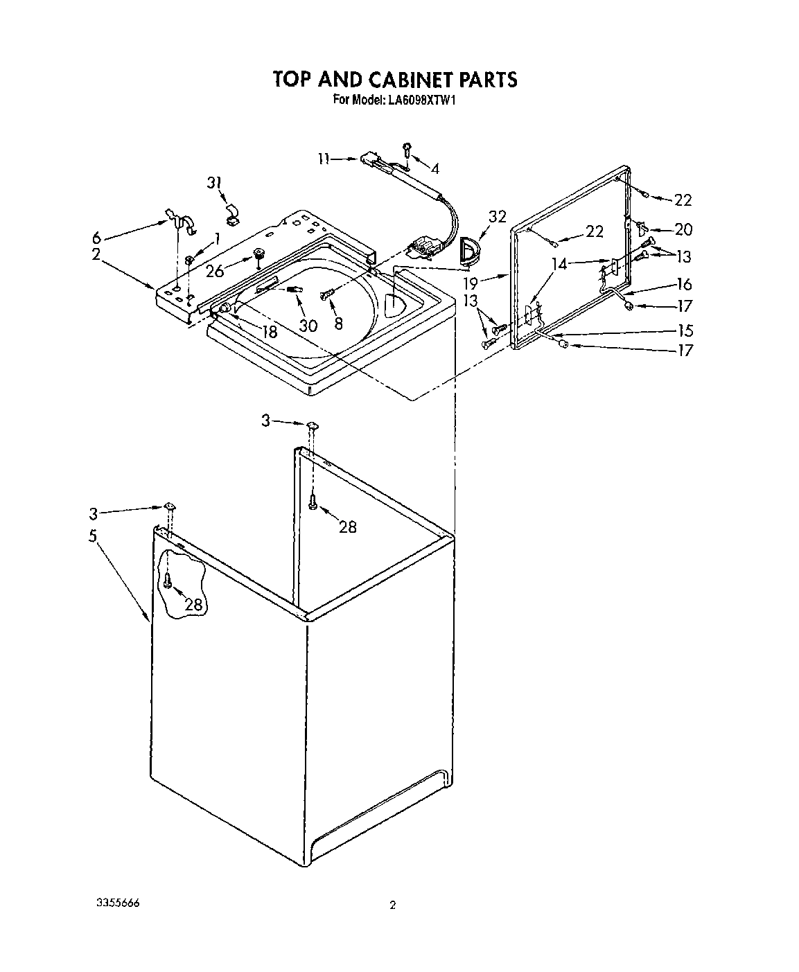 02 - TOP AND CABINET, LIT/OPTIONAL