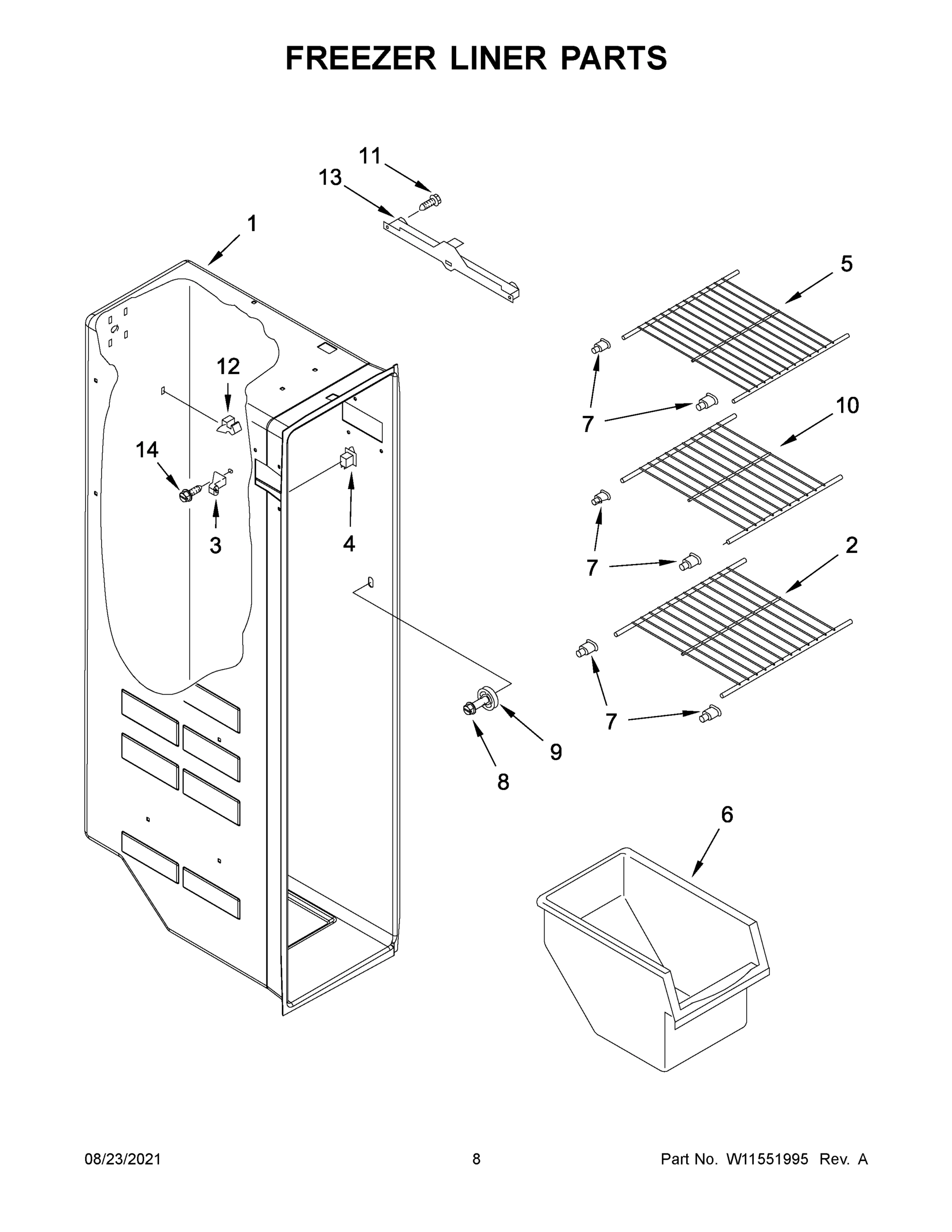 05 - FREEZER LINER PARTS