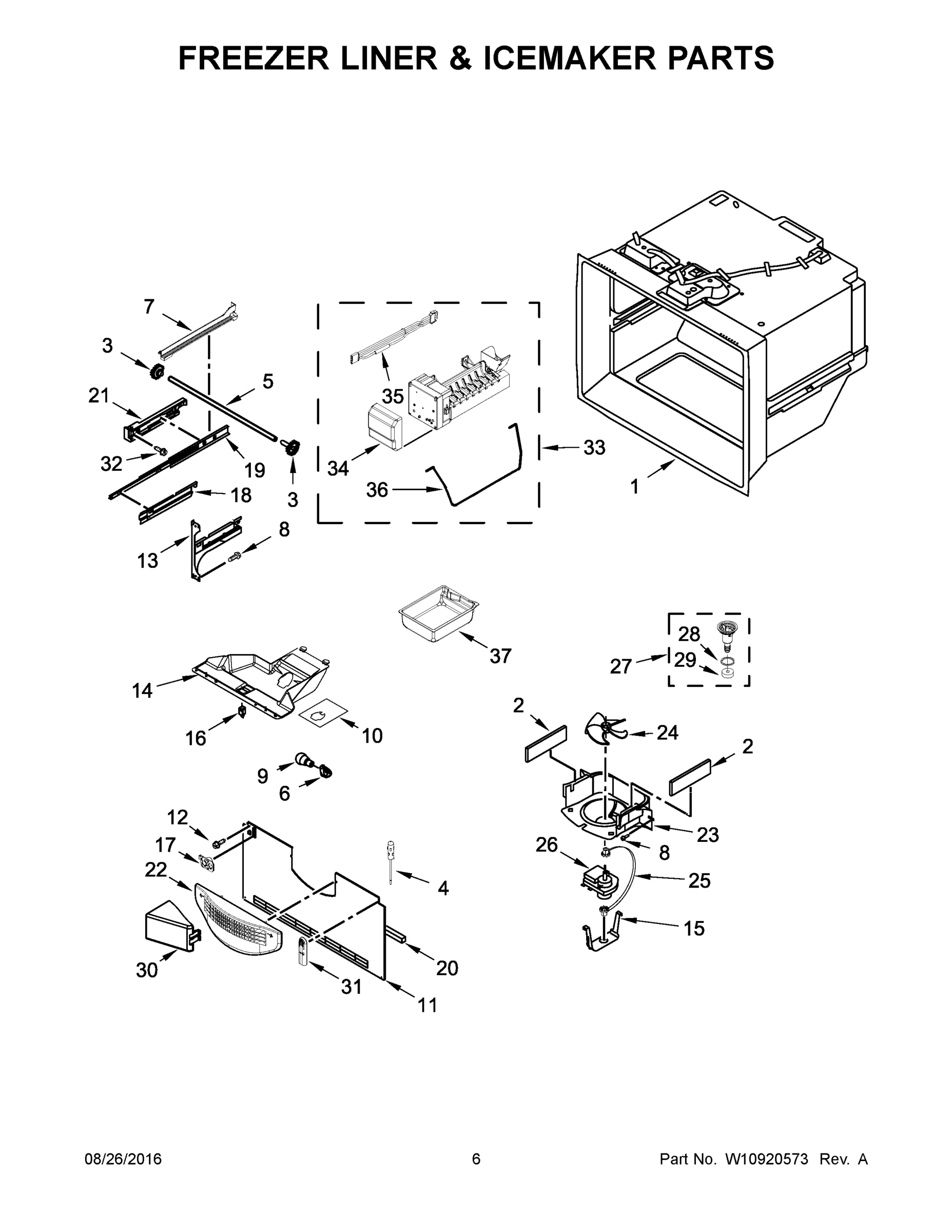 04 - FREEZER LINER & ICEMAKER PARTS