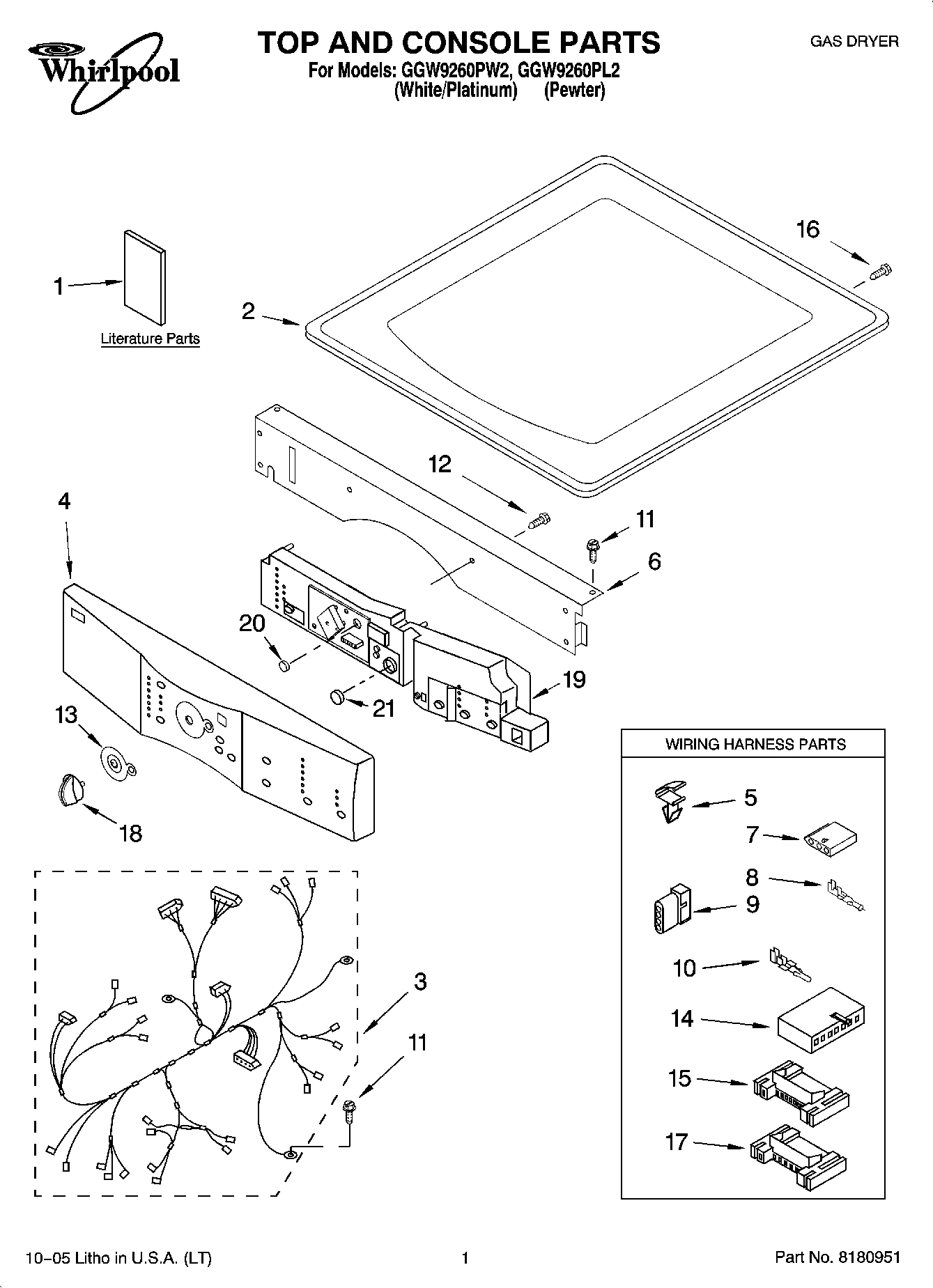 01 - TOP AND CONSOLE PARTS