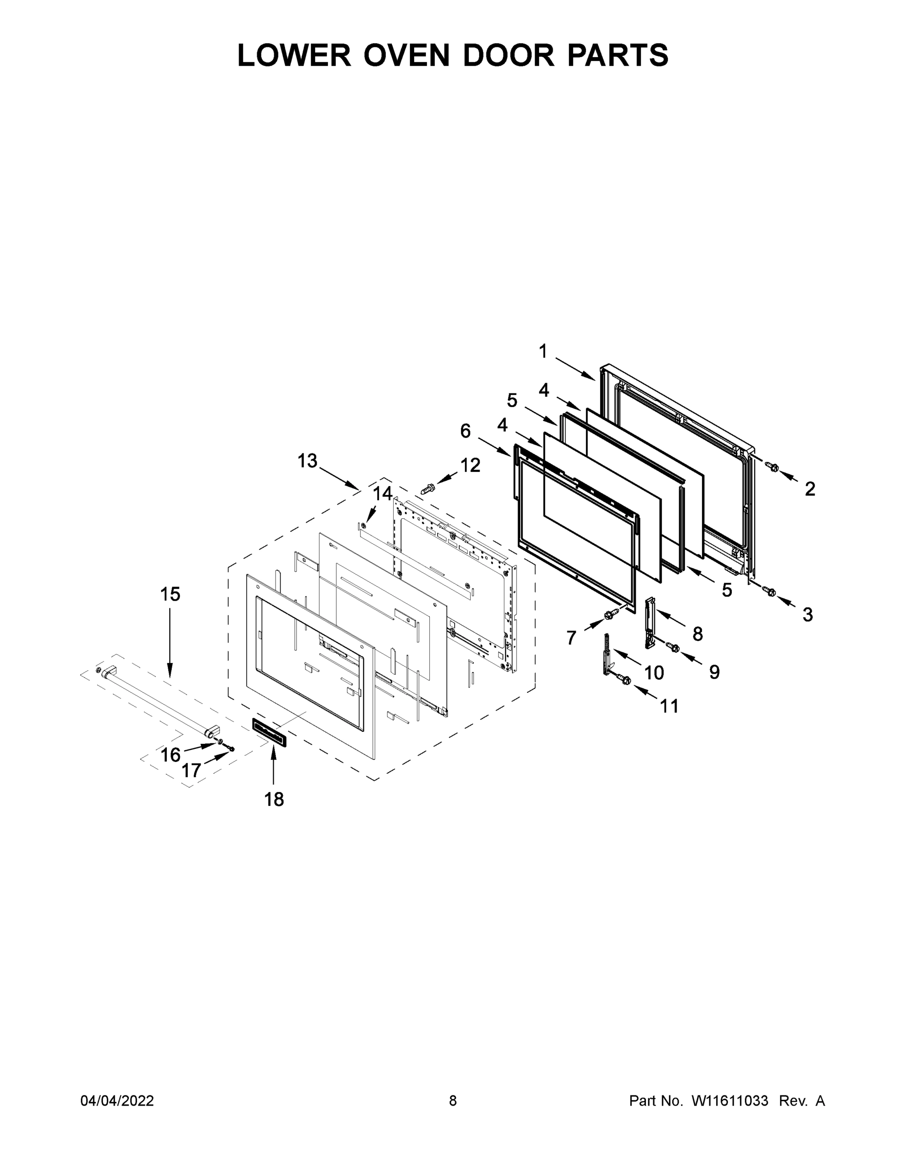 05 - LOWER OVEN DOOR PARTS