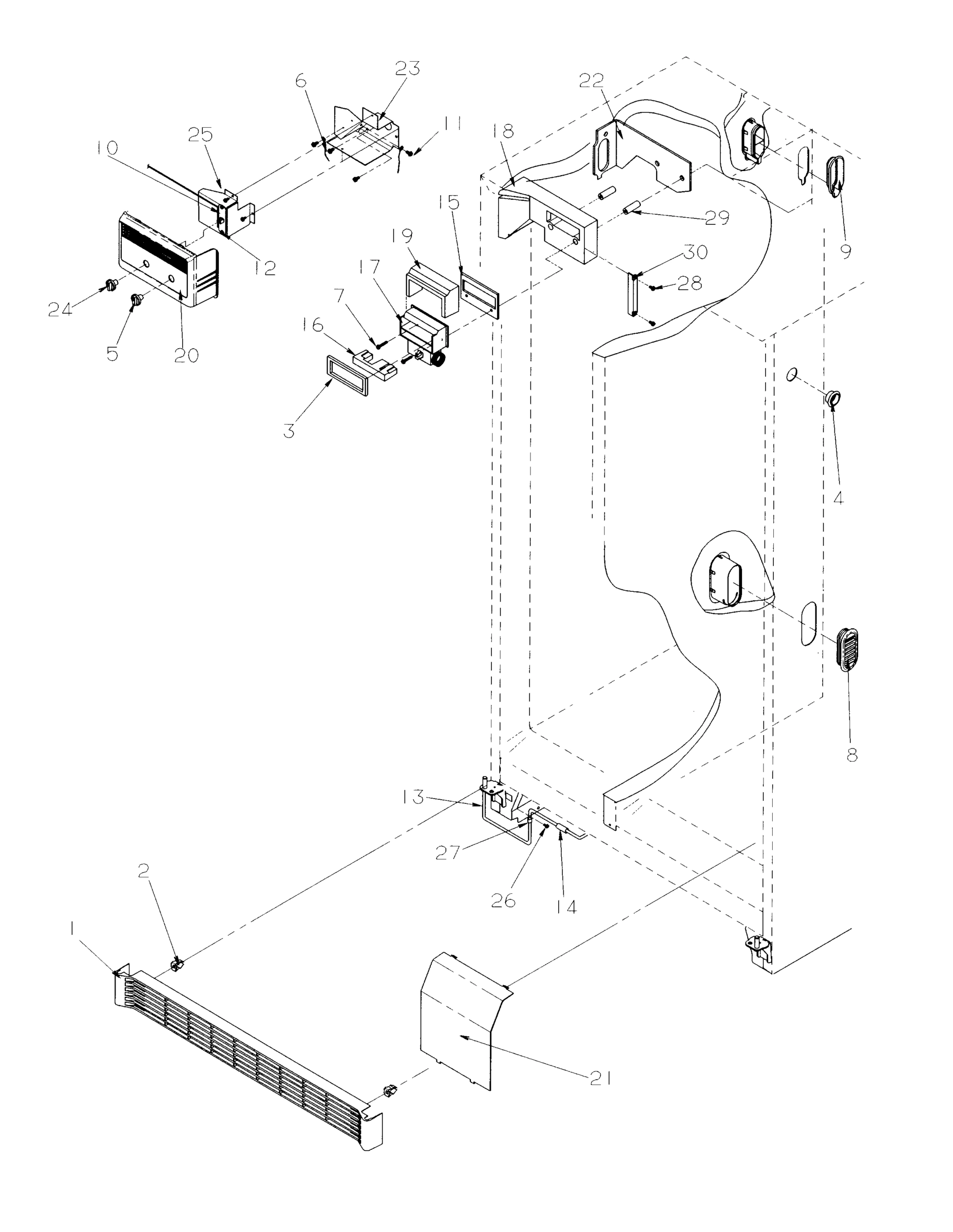 15 - Refrigerator/Freezer Controls & Cabinet