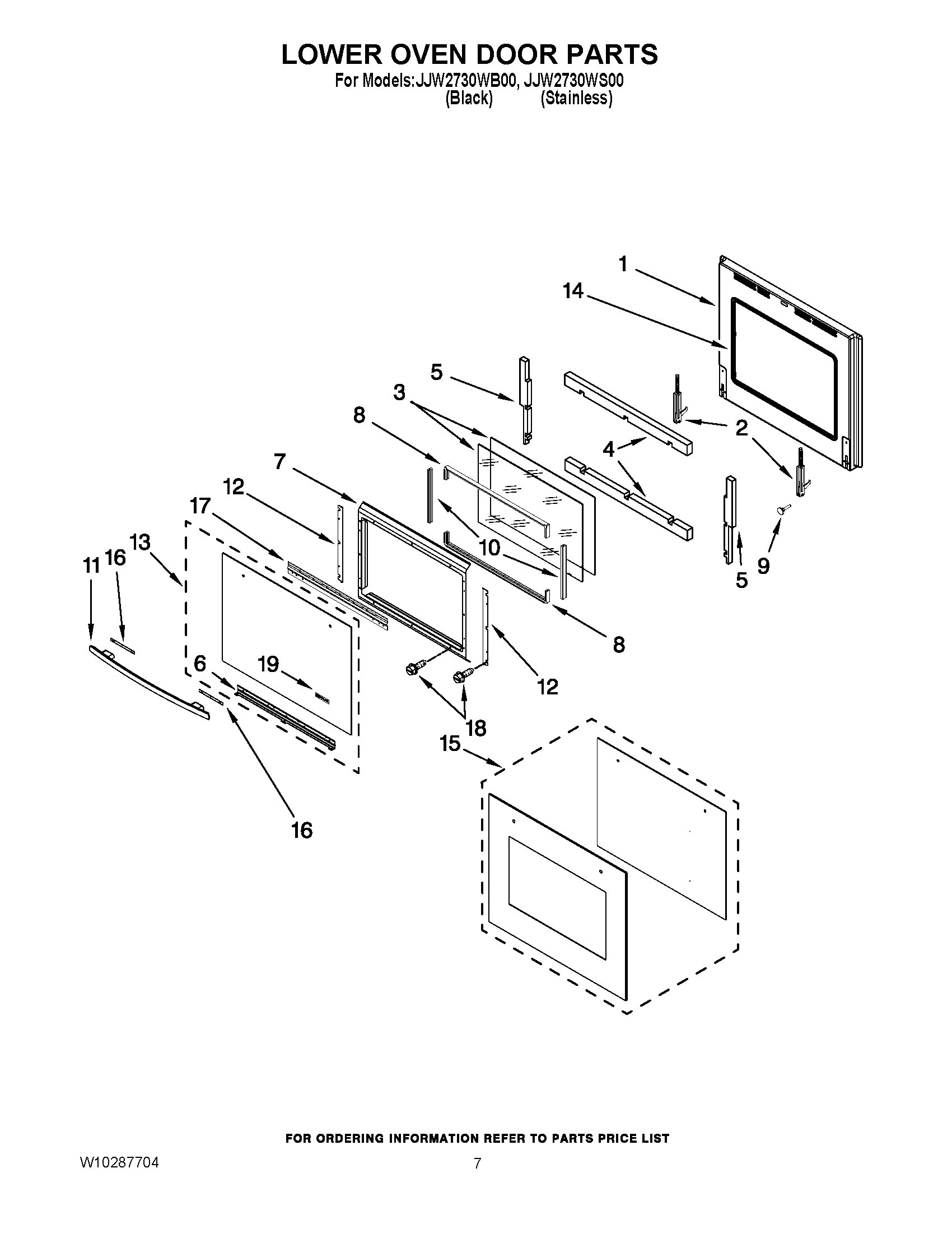 04 - LOWER OVEN DOOR PARTS