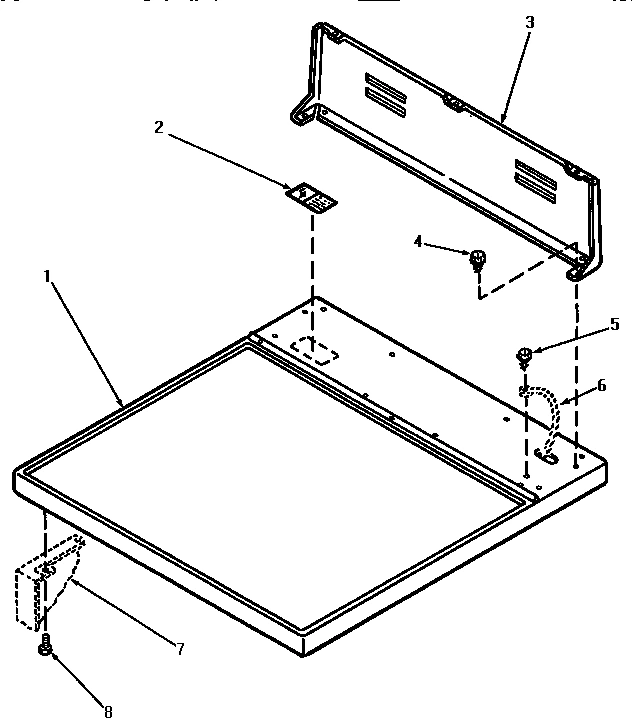 01 - CABINET TOP AND CONTROL HOOD REAR PANEL