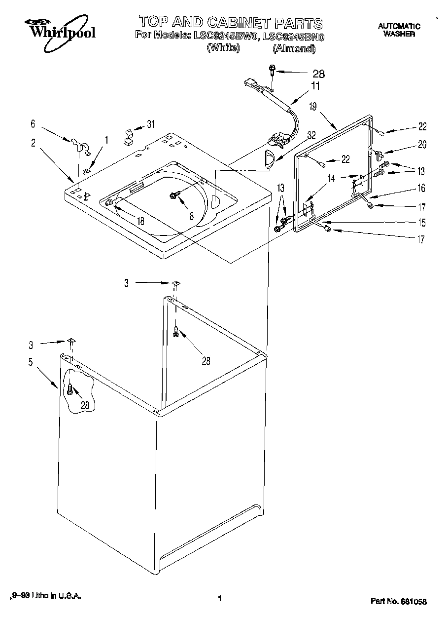 01 - TOP AND CABINET, LIT/OPTIONAL