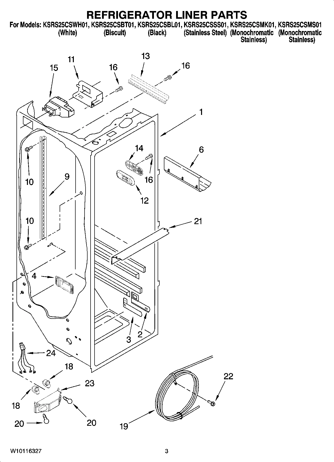 02 - REFRIGERATOR LINER PARTS