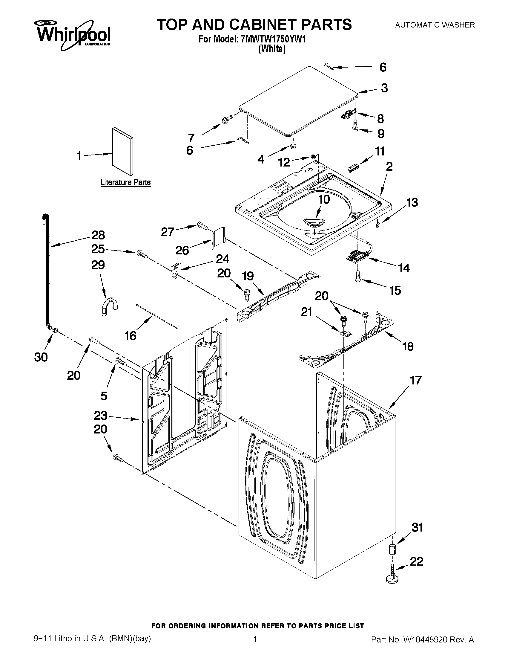 01 - TOP AND CABINET PARTS