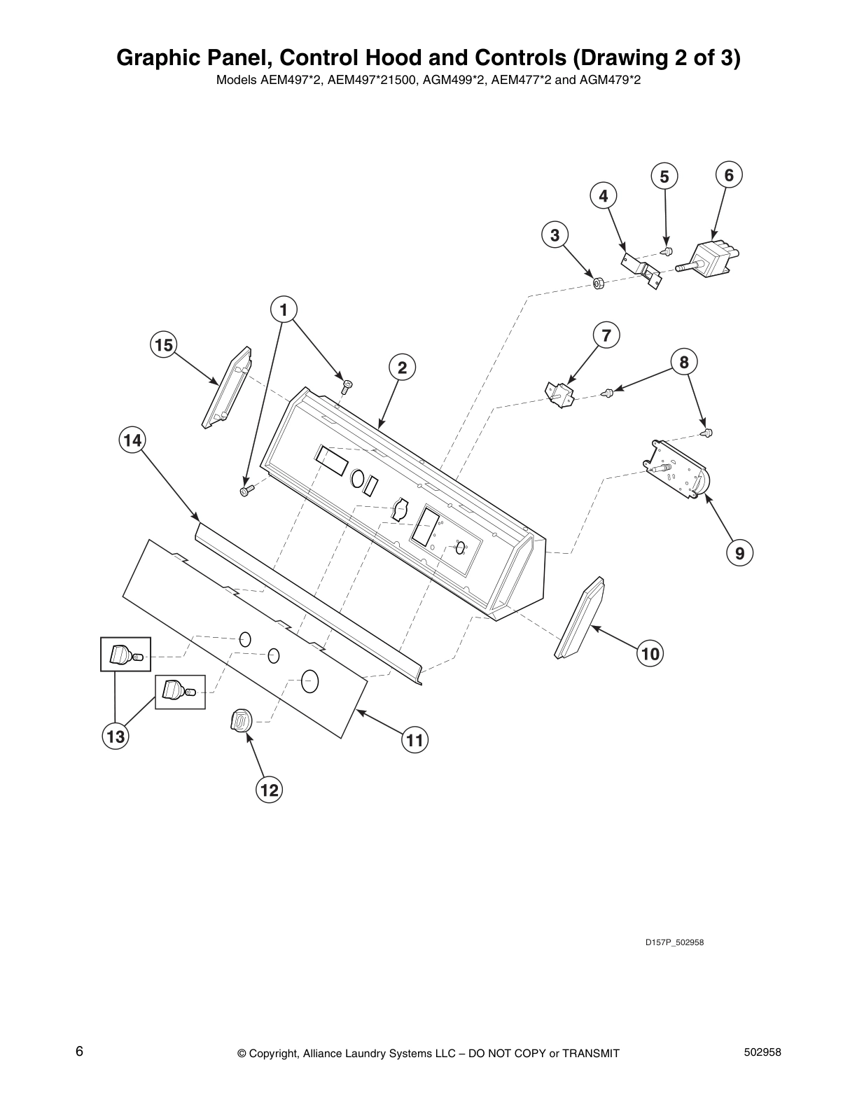Graphic Panel, Control Hood and Controls (Drawing 2 of 3)