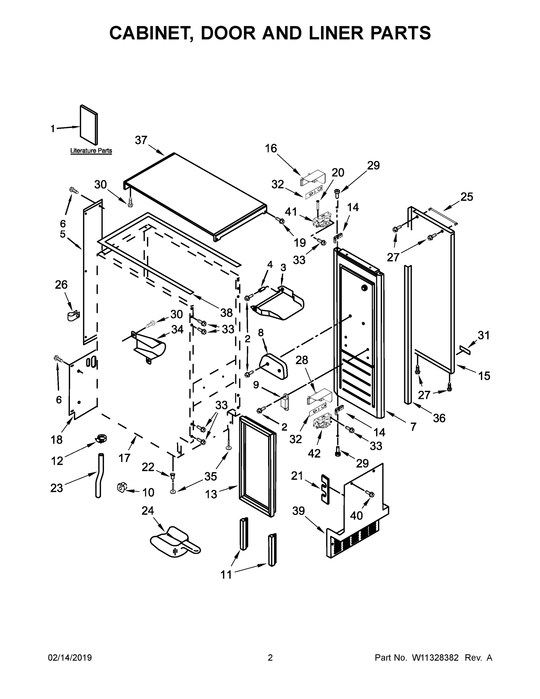 02 - CABINET, DOOR AND LINER PARTS