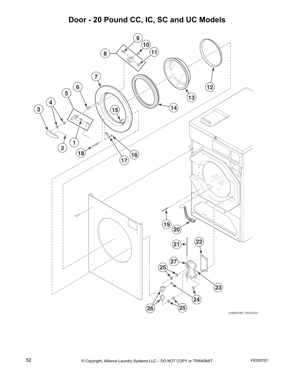 Door - 20 Pound CC, IC, SC and UC Models