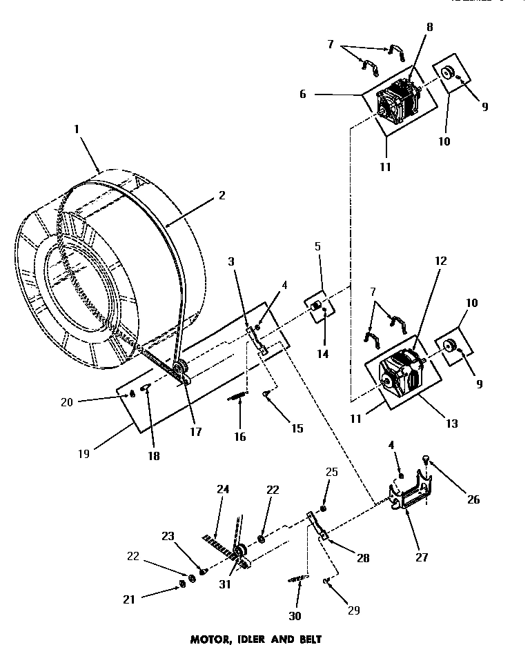 18 - MOTOR, IDLER & BELT