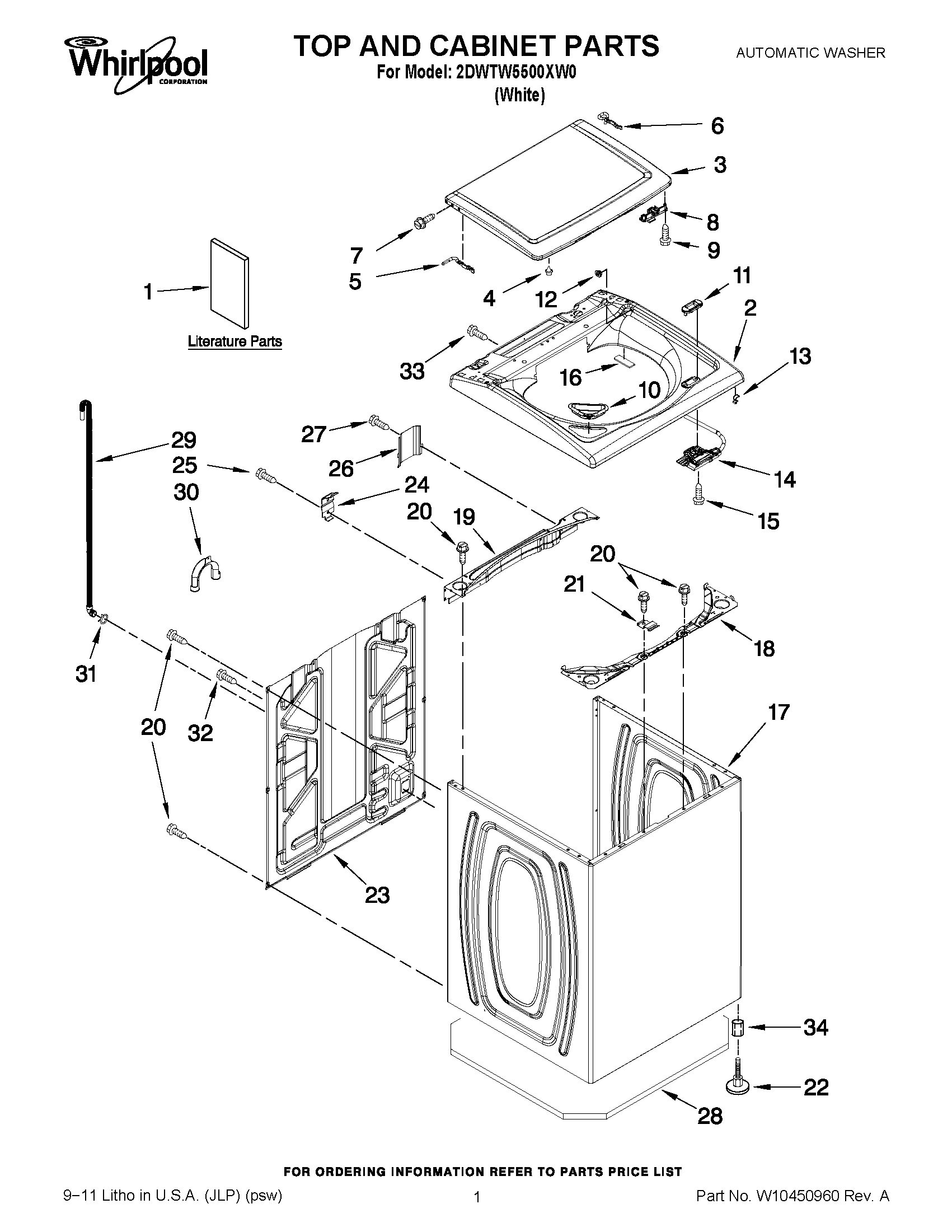 01 - TOP AND CABINET PARTS