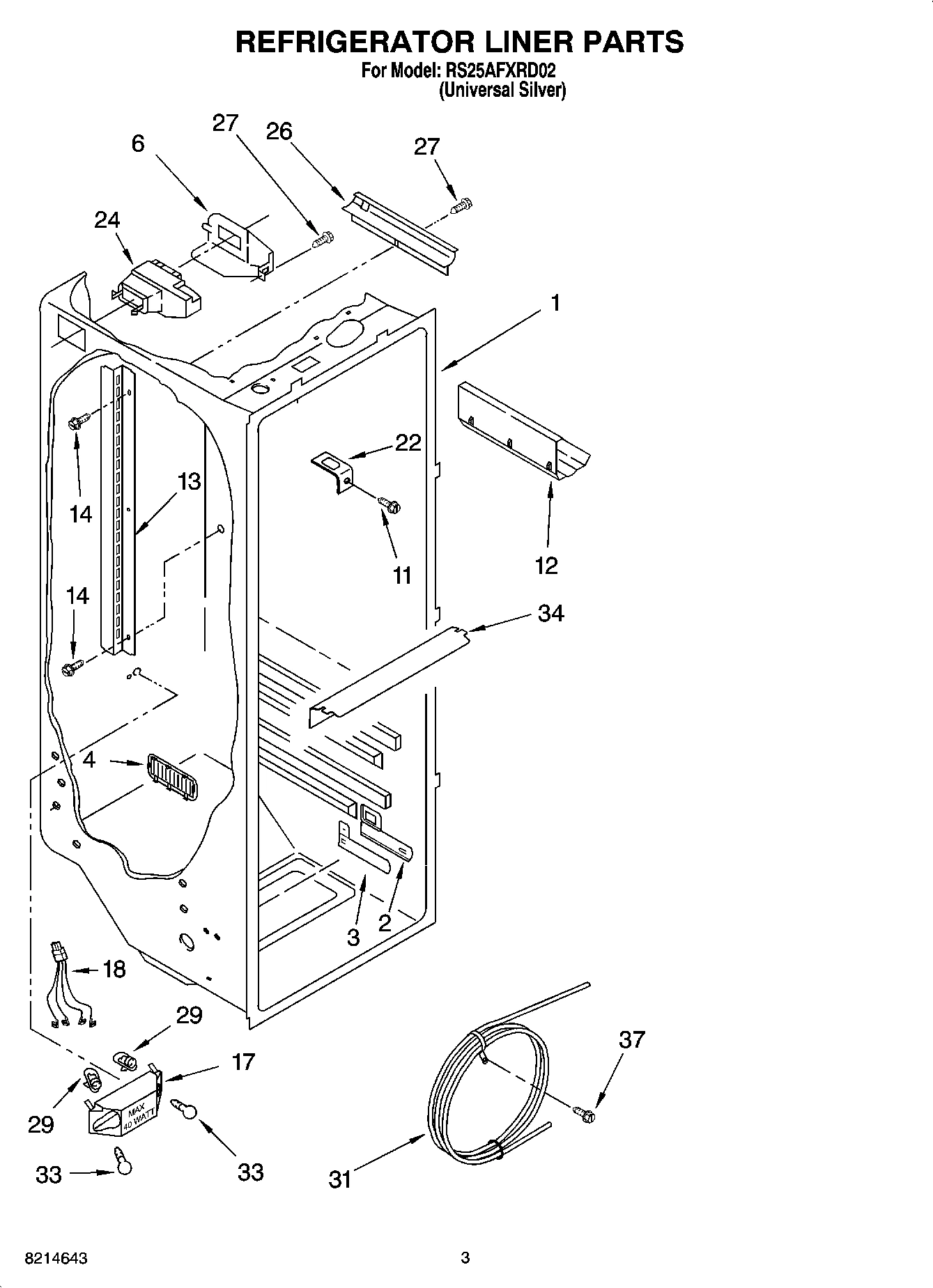 02 - REFRIGERATOR LINER PARTS