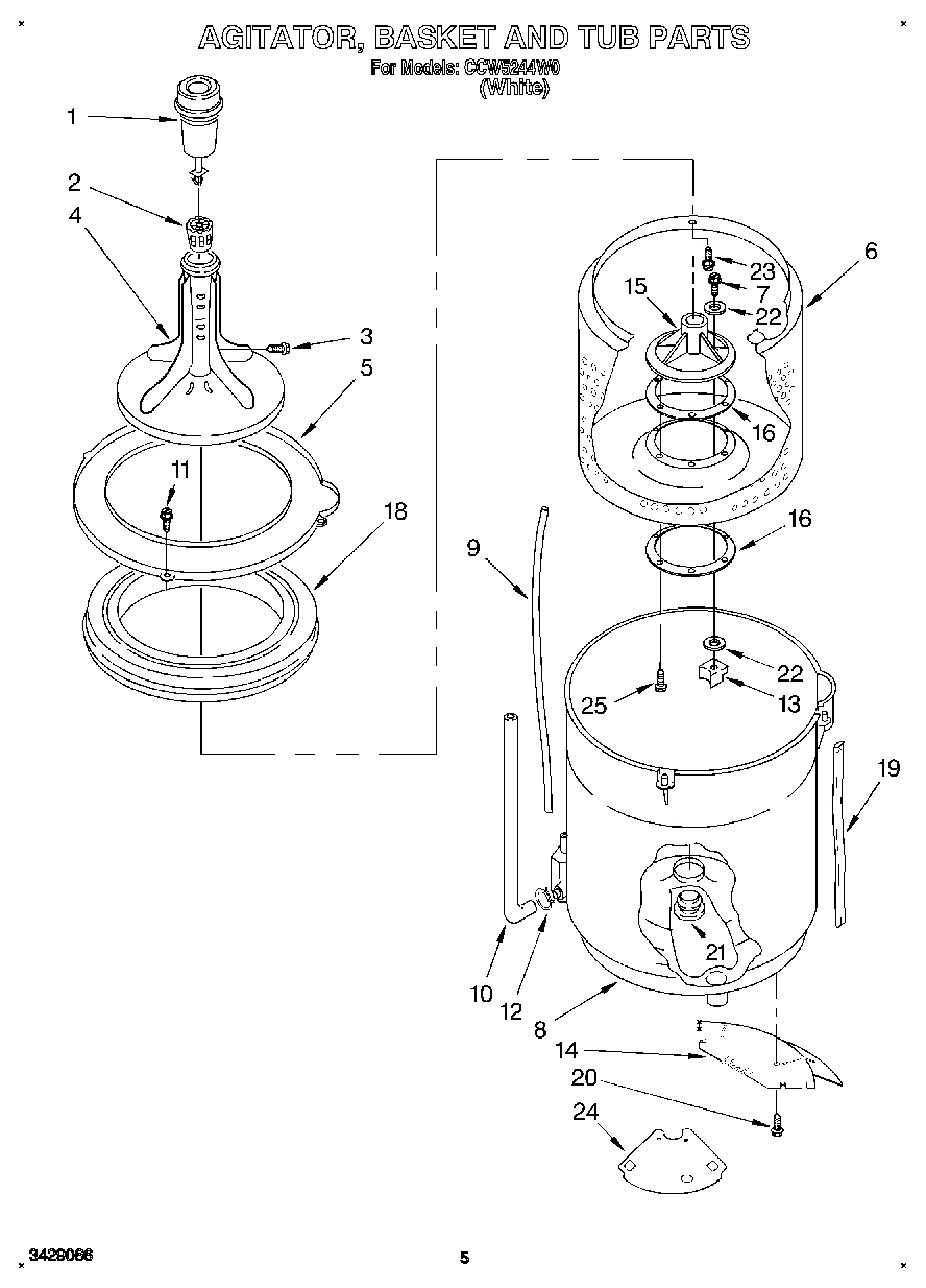 03 - AGITATOR, BASKET AND TUB