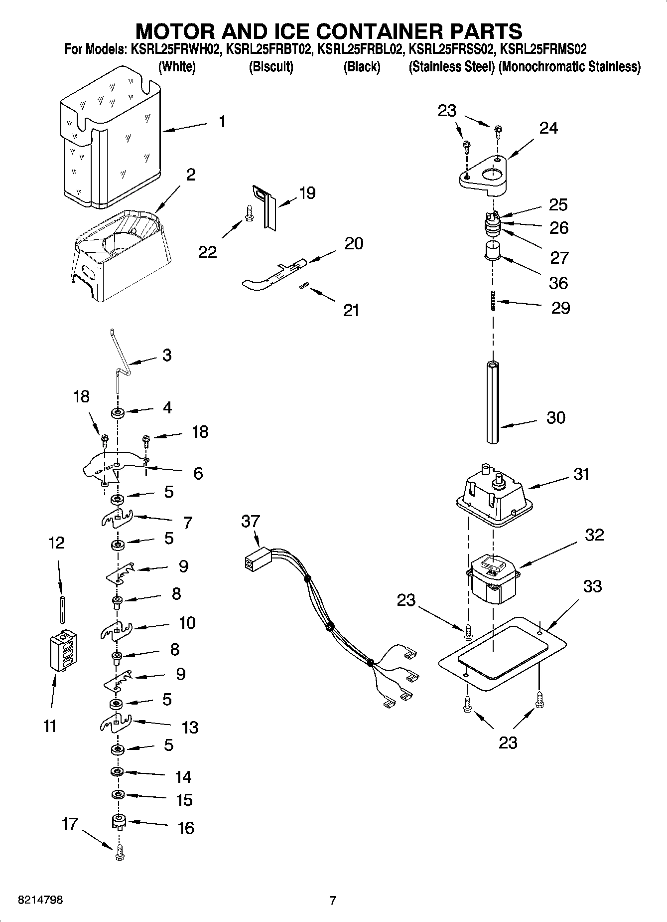 05 - MOTOR AND ICE CONTAINER PARTS