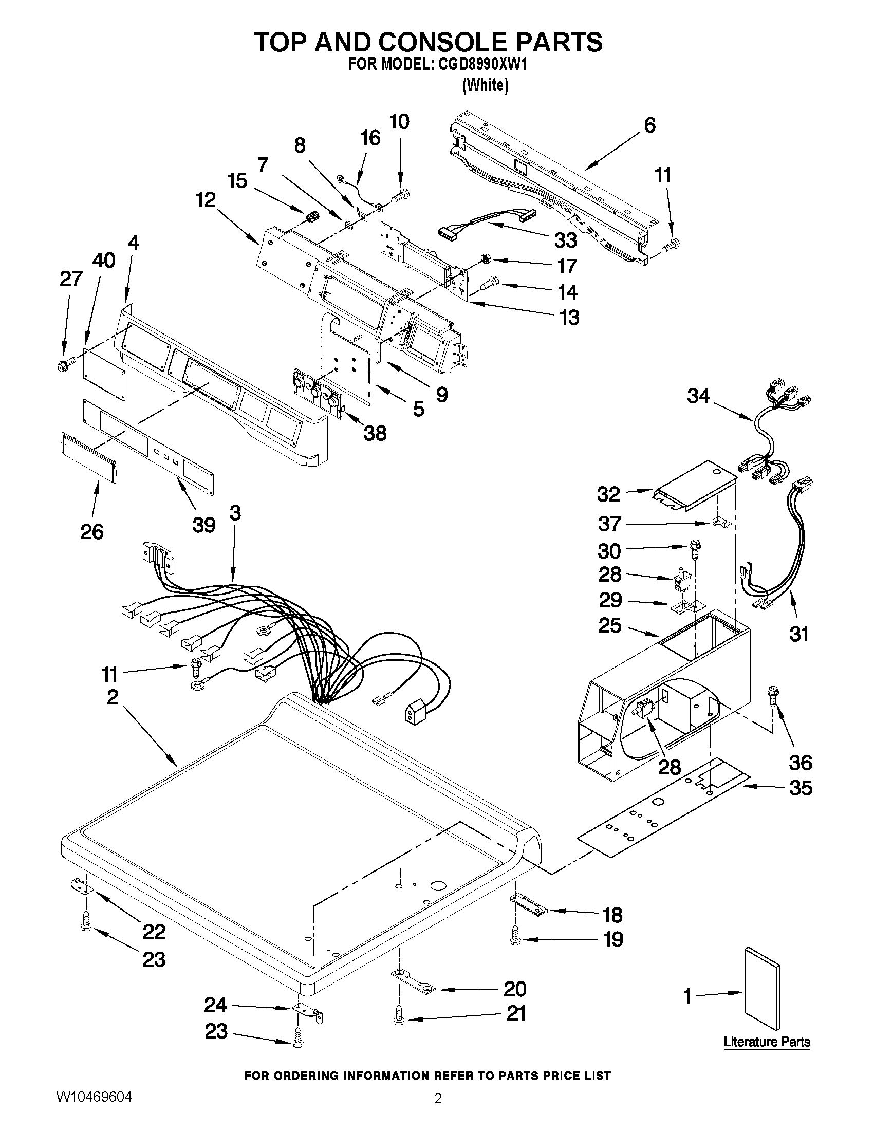 01 - TOP AND CONSOLE PARTS