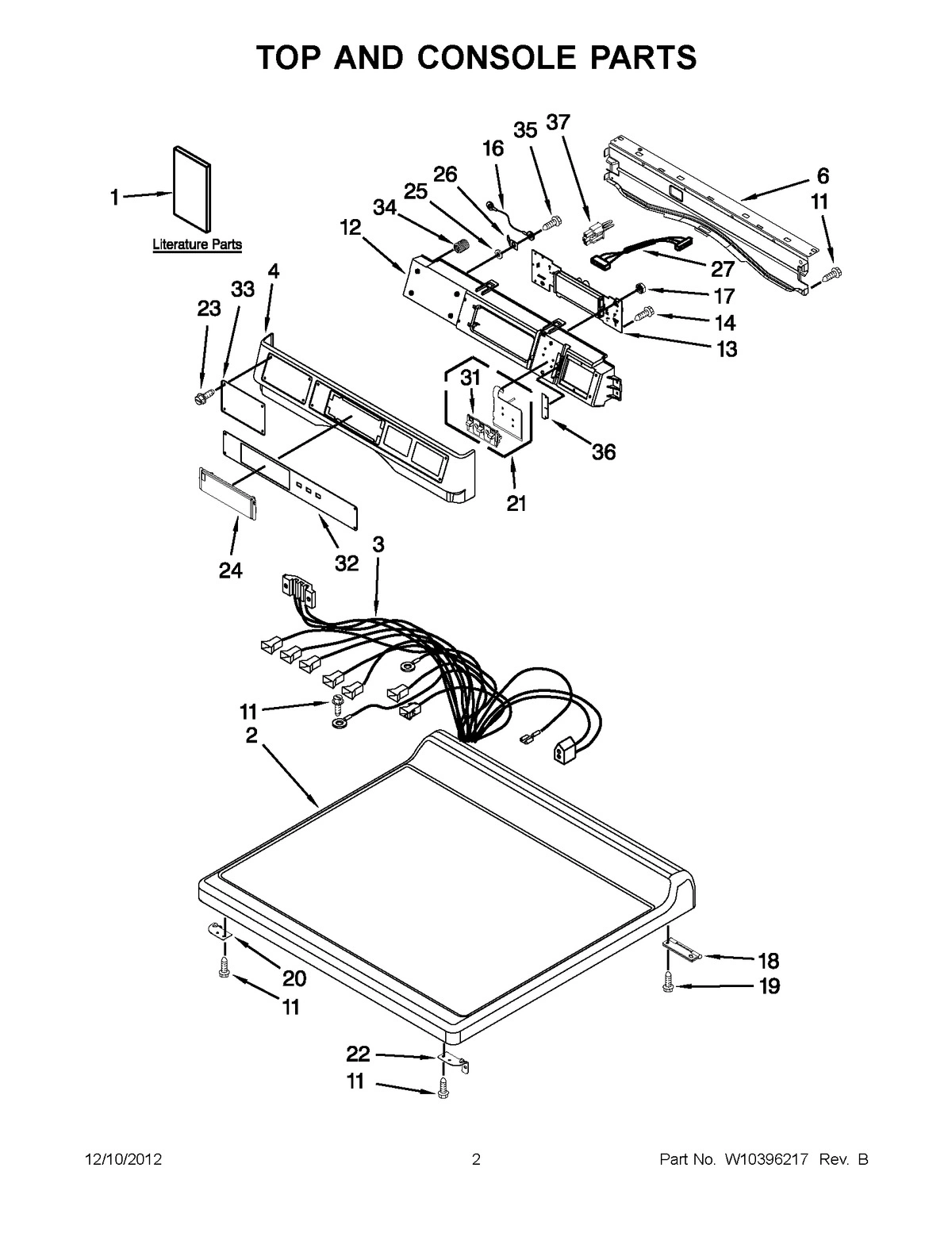 01 - TOP AND CONSOLE PARTS