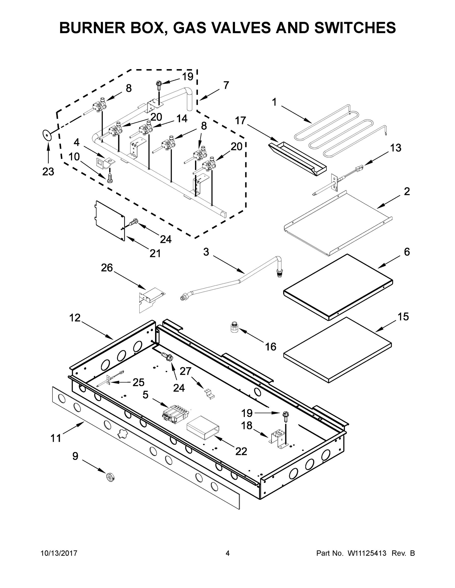 03 - BURNER BOX, GAS VALVES AND SWITCHES