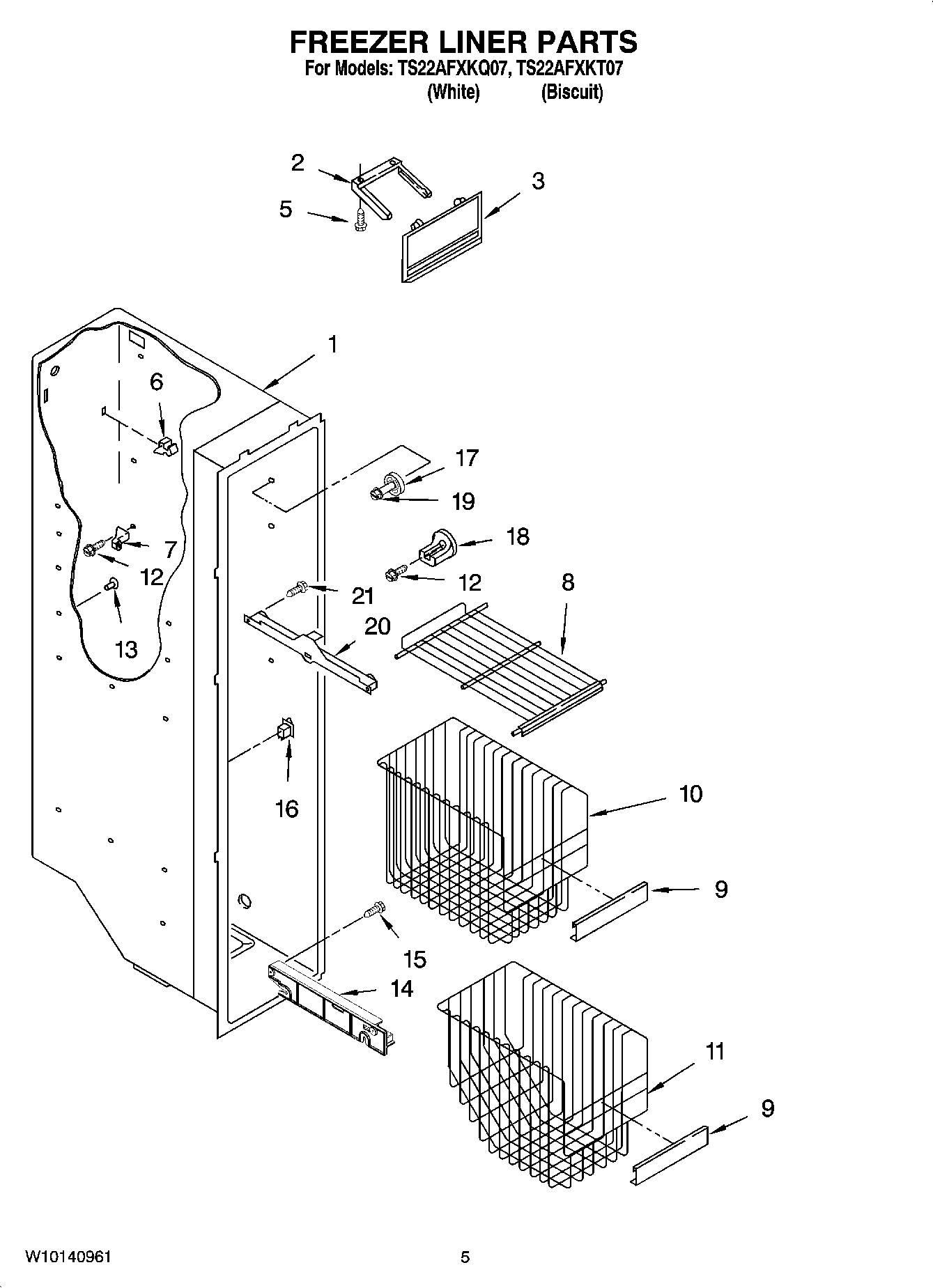 04 - FREEZER LINER PARTS